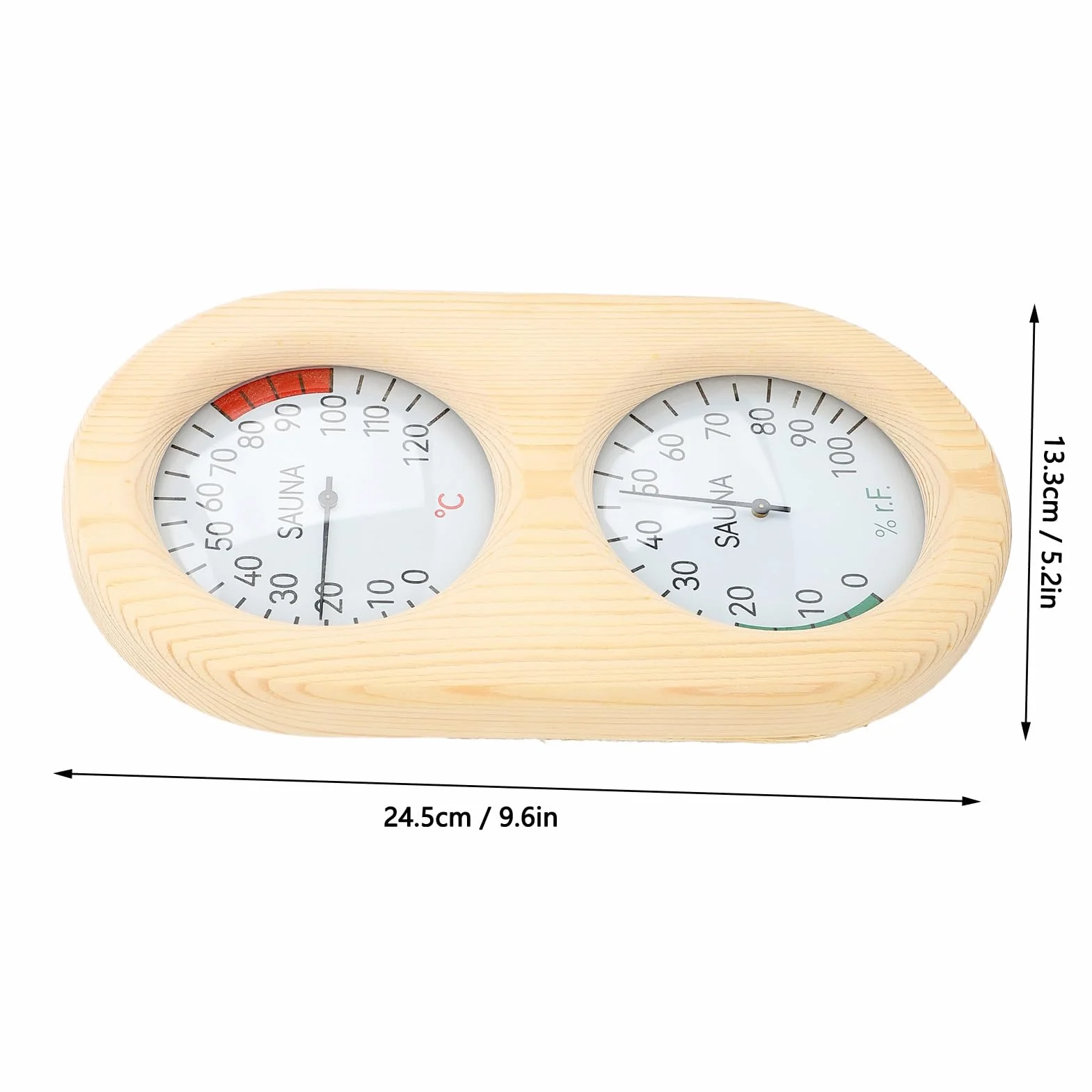 Sauna Room 2 in 1 Sauna Thermometer and Hygrometer Wooden Wall Mounted Sauna Hygrometer Indoor Humidity Temperature Measurement for Sauna Room Accessories