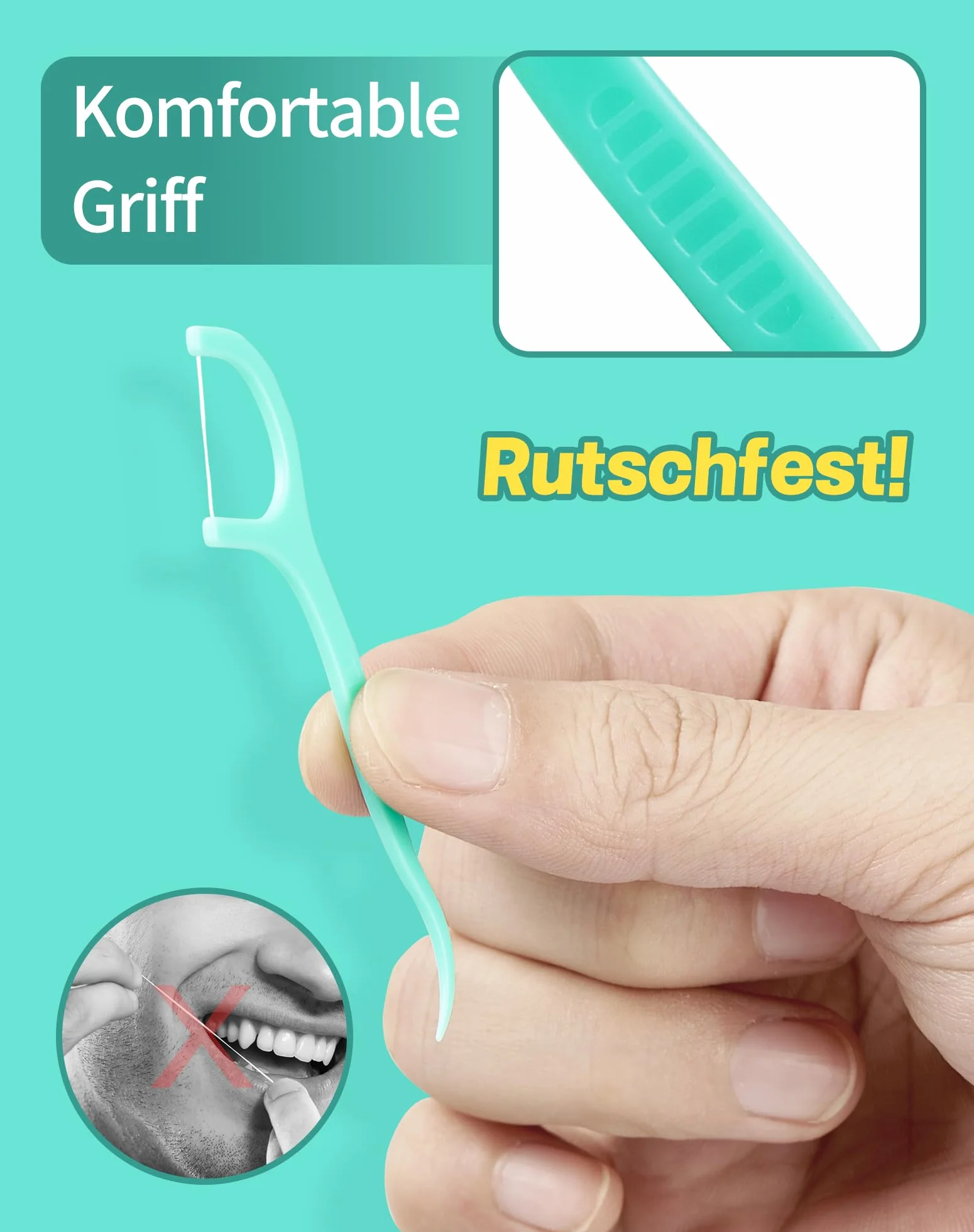Nici dentystyczne Patyczki Minze NETONDA 200 sztuk do czyszczenia zębów Mięta Flossers Mint Dental Floss Nić dentystyczna z wykałaczką o smaku miętowym patyczki z nicią dentystyczną