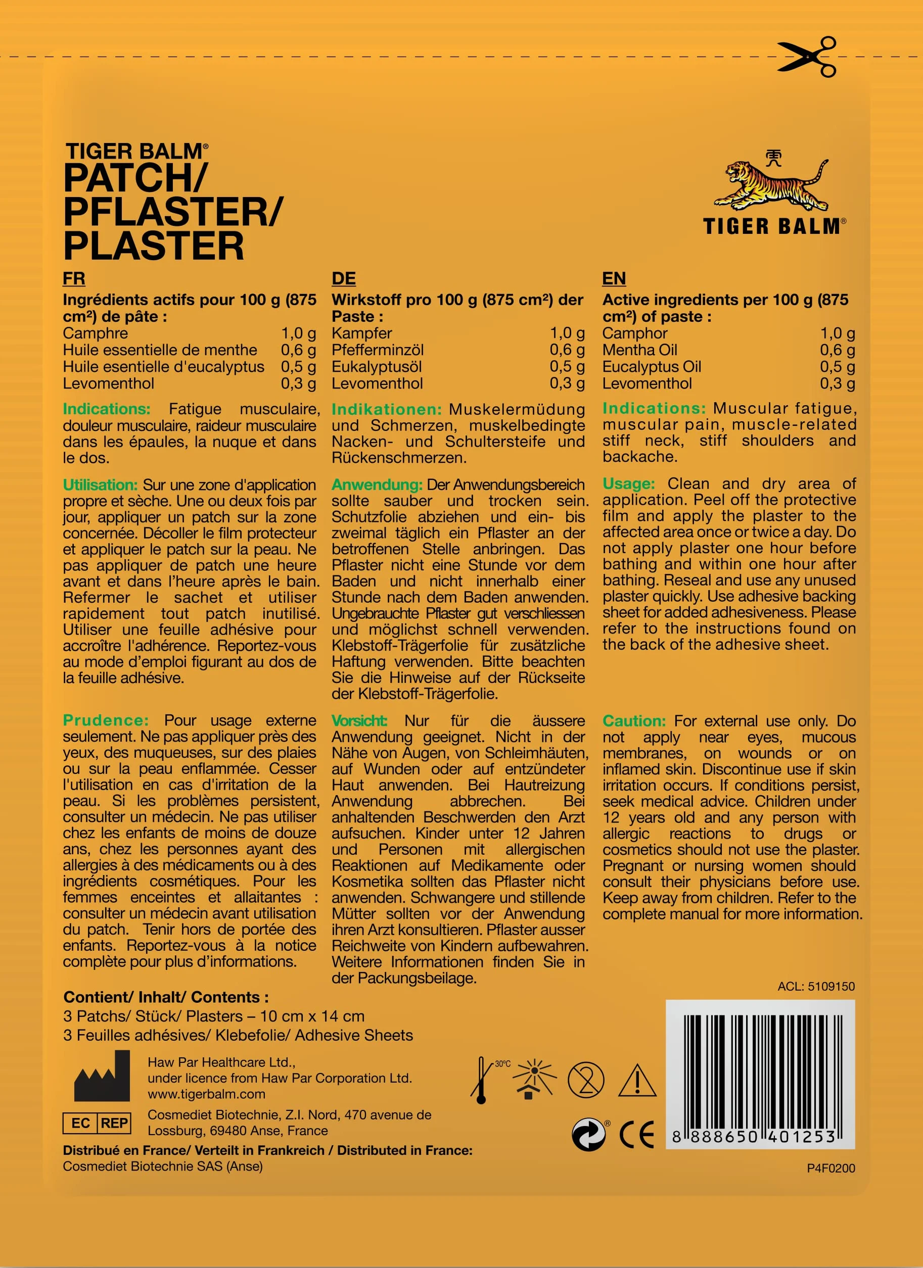 Tiger Balm plastry 3 sztuki