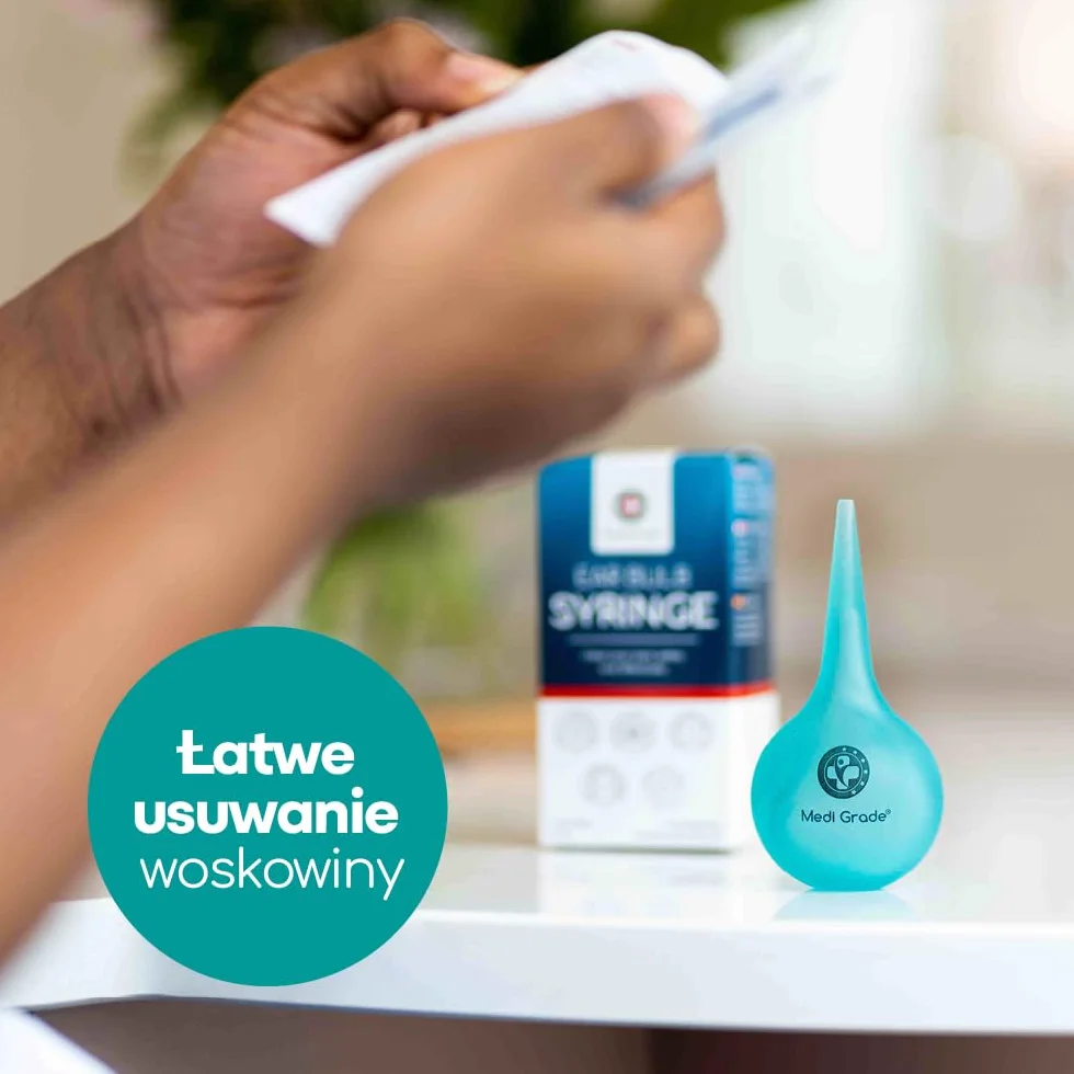 Zestaw do Czyszczenia Uszu Medi Grade z Gruszką 75 ml, Miękka Końcówki Quad-Stream