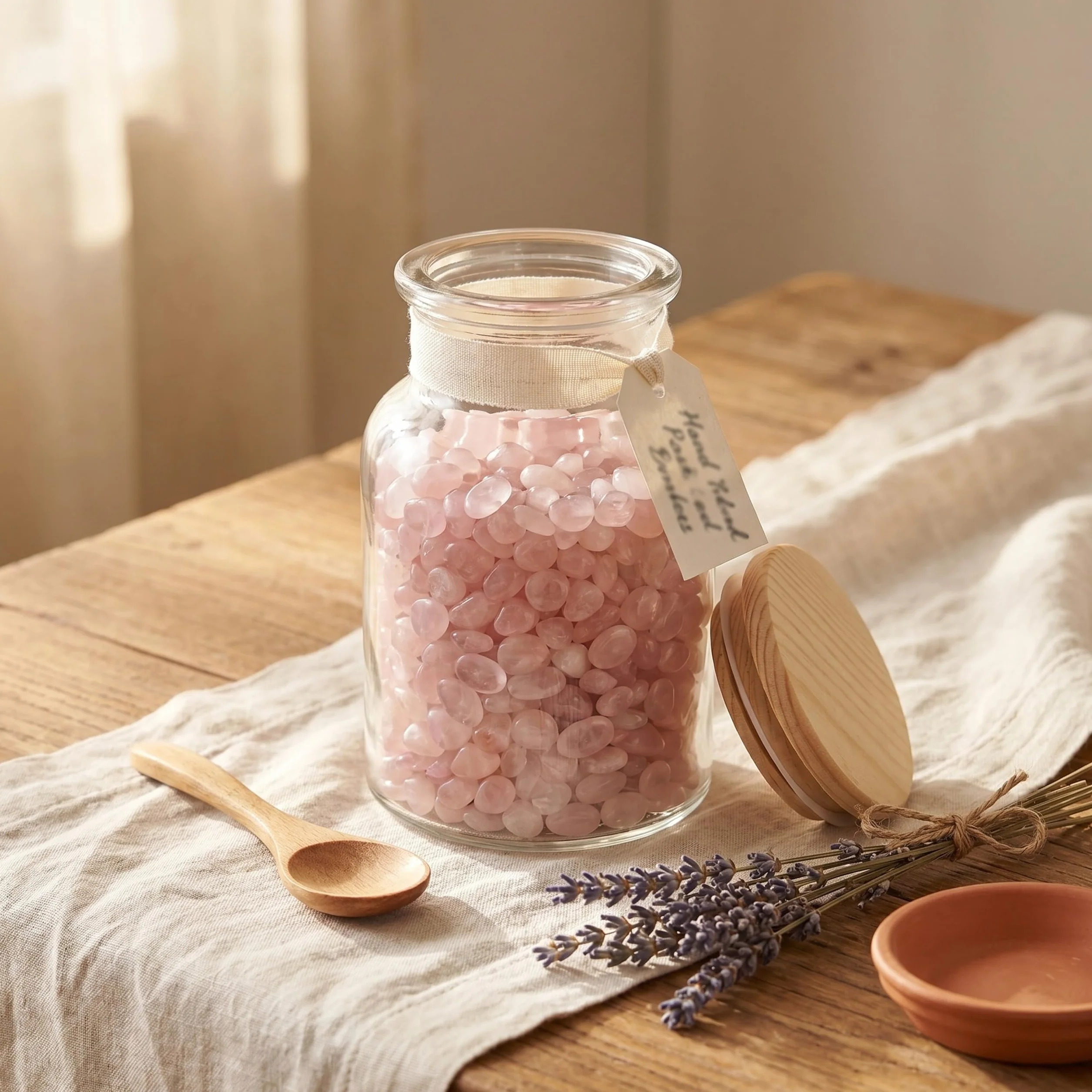 Mini kamienie bębnowe z różowego kwarcu 100 g 4-7 mm Lebensquelle Plus