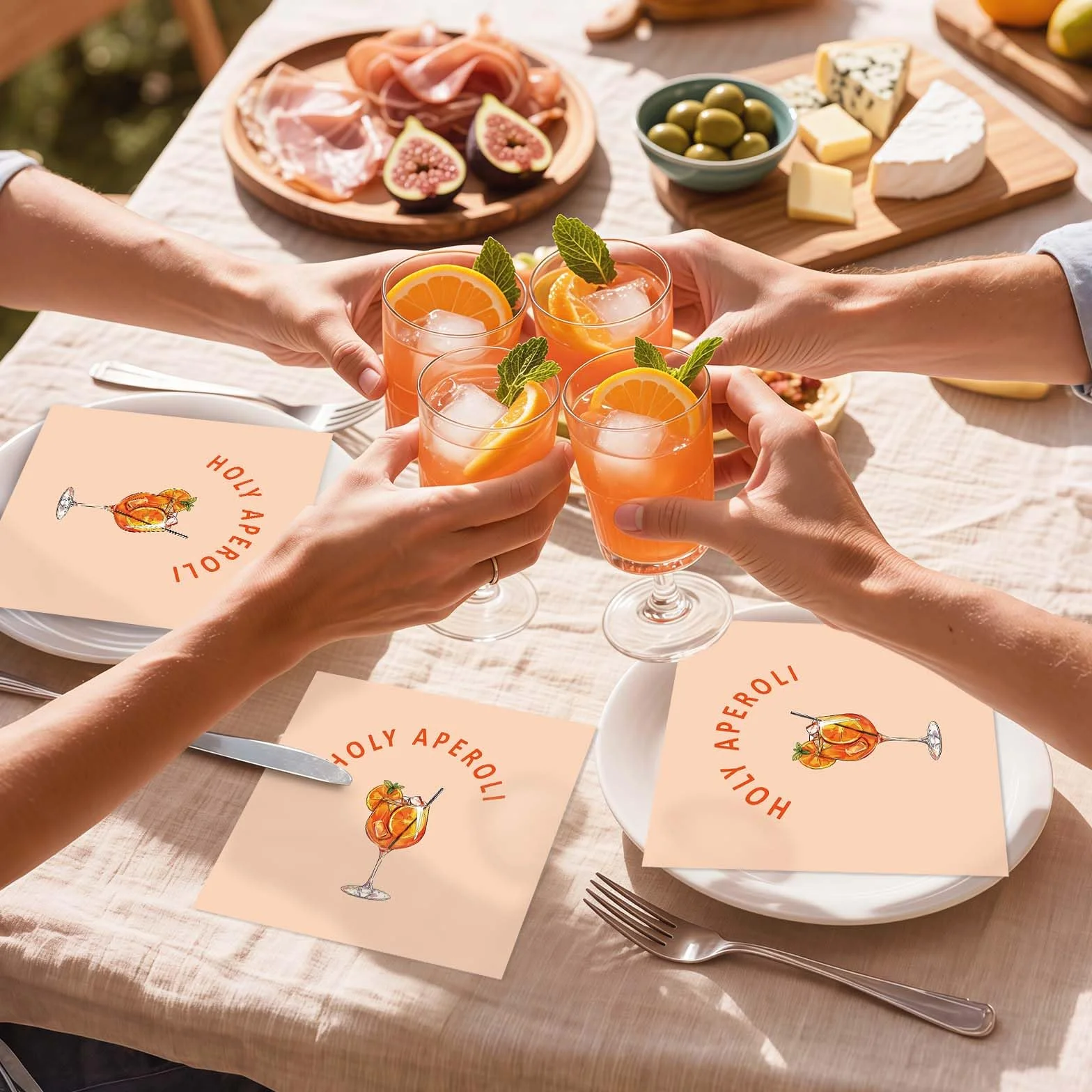 40 sztuk serwetek Aperol Party Decor, Aperol Spritz, prezent, serwetki papierowe Holy Aperoli, pomarańczowe, prezent dla miłośników aperilu, na imprezę tematyczną, wesele, urodziny, dekoracja stołu