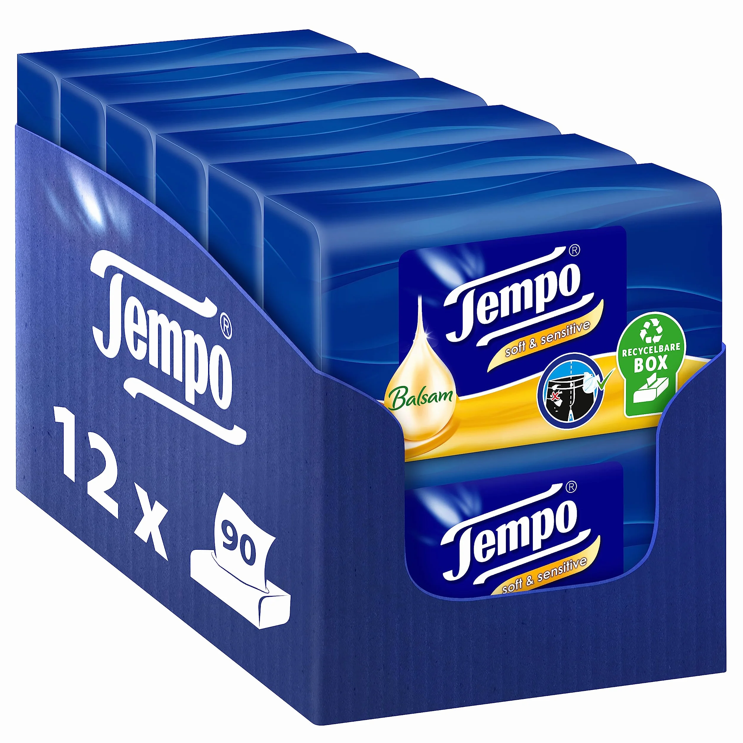 Tempo 830496 Chusteczki, Biały, 12 x 90 szt.