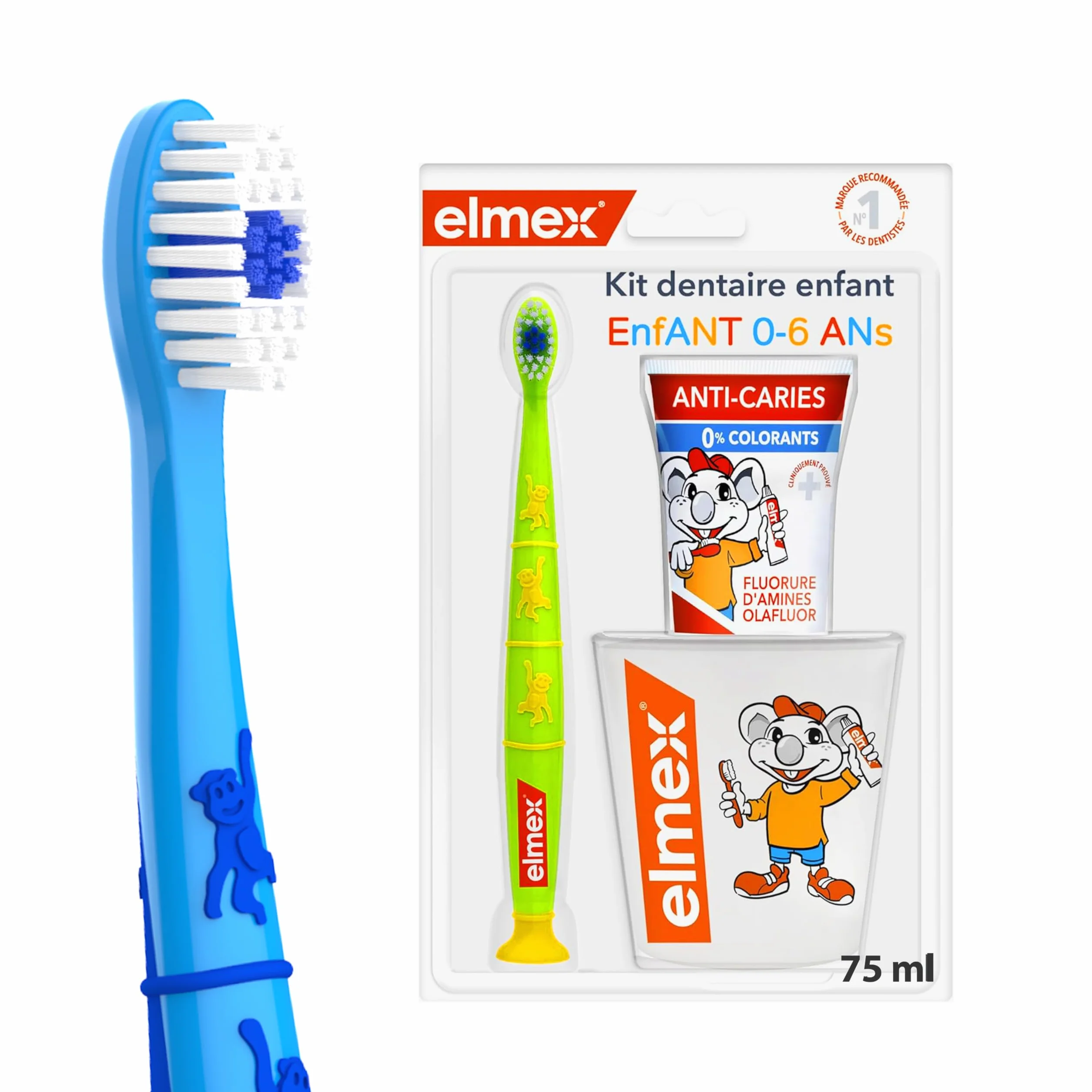 Elmex Kit Enfant Zestaw do Mycia Zębów, 2 Sztuki