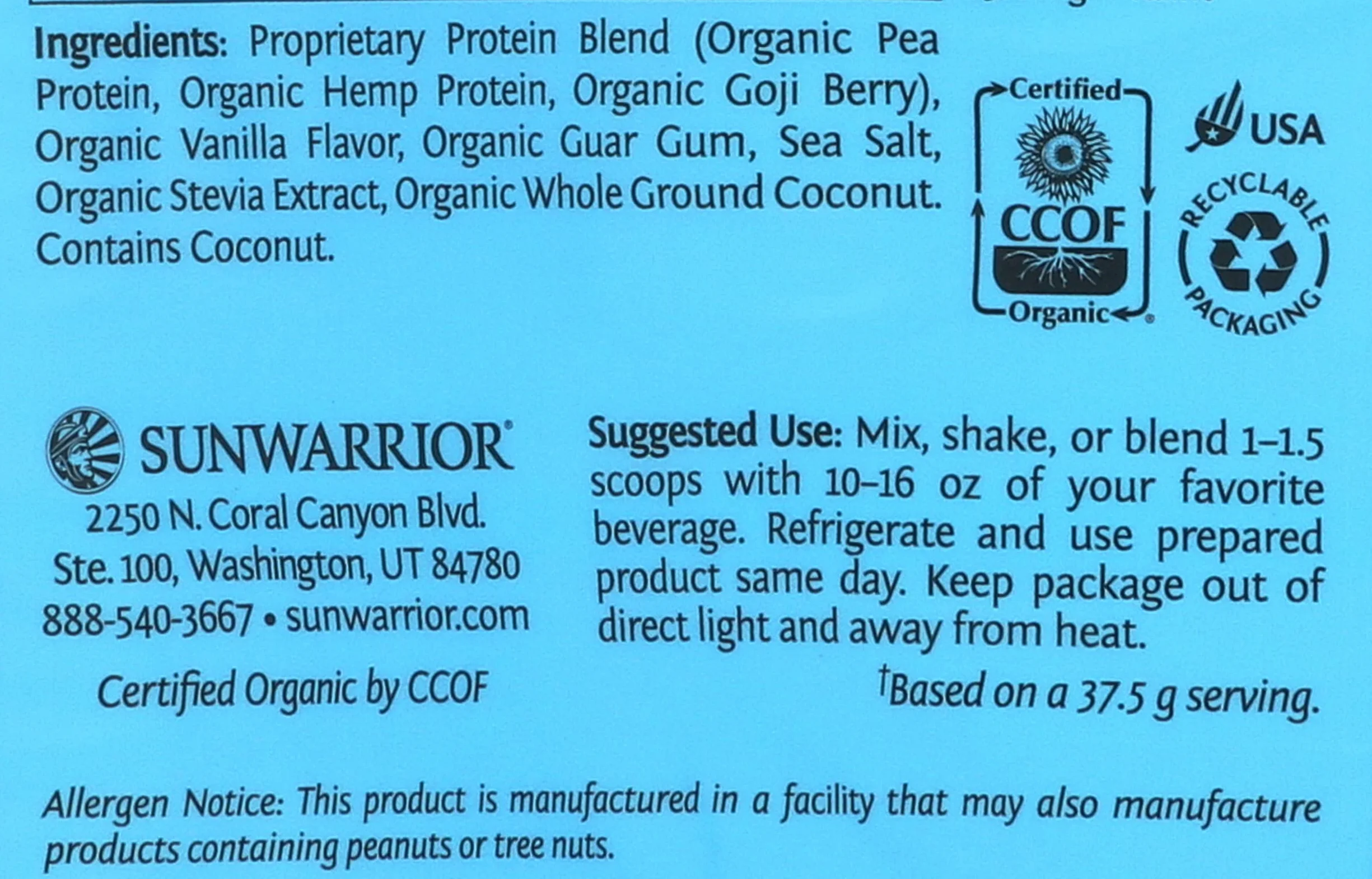 Warrior Blend Organic (750g) Vanilla