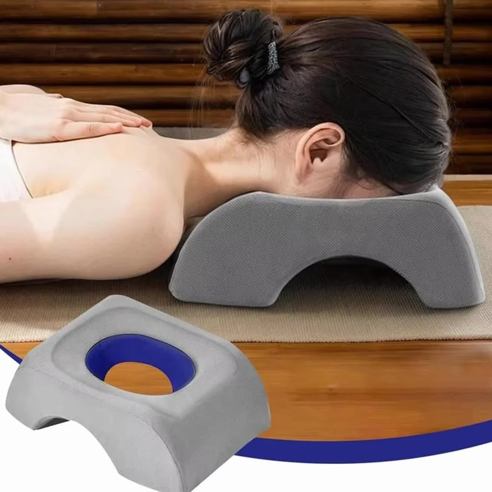 ISTOVO Poduszka do Masażu Twarzy z Pianki, Kwadratowa Poduszka do Masażu Twarzy w Dół, Wygodna Poduszka do Twarzy, Ergonomiczna, Umożliwiająca Łatwe Oddychanie