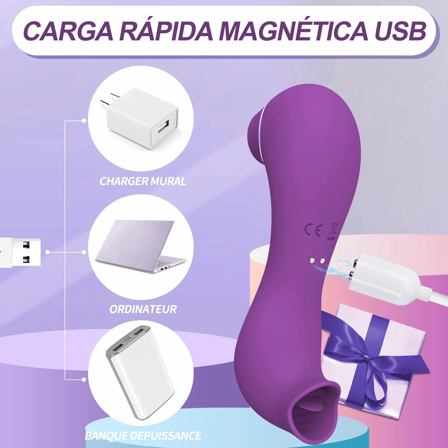 Silikonowy masażer relaksacyjny 10 częstotliwości akumulator USB
