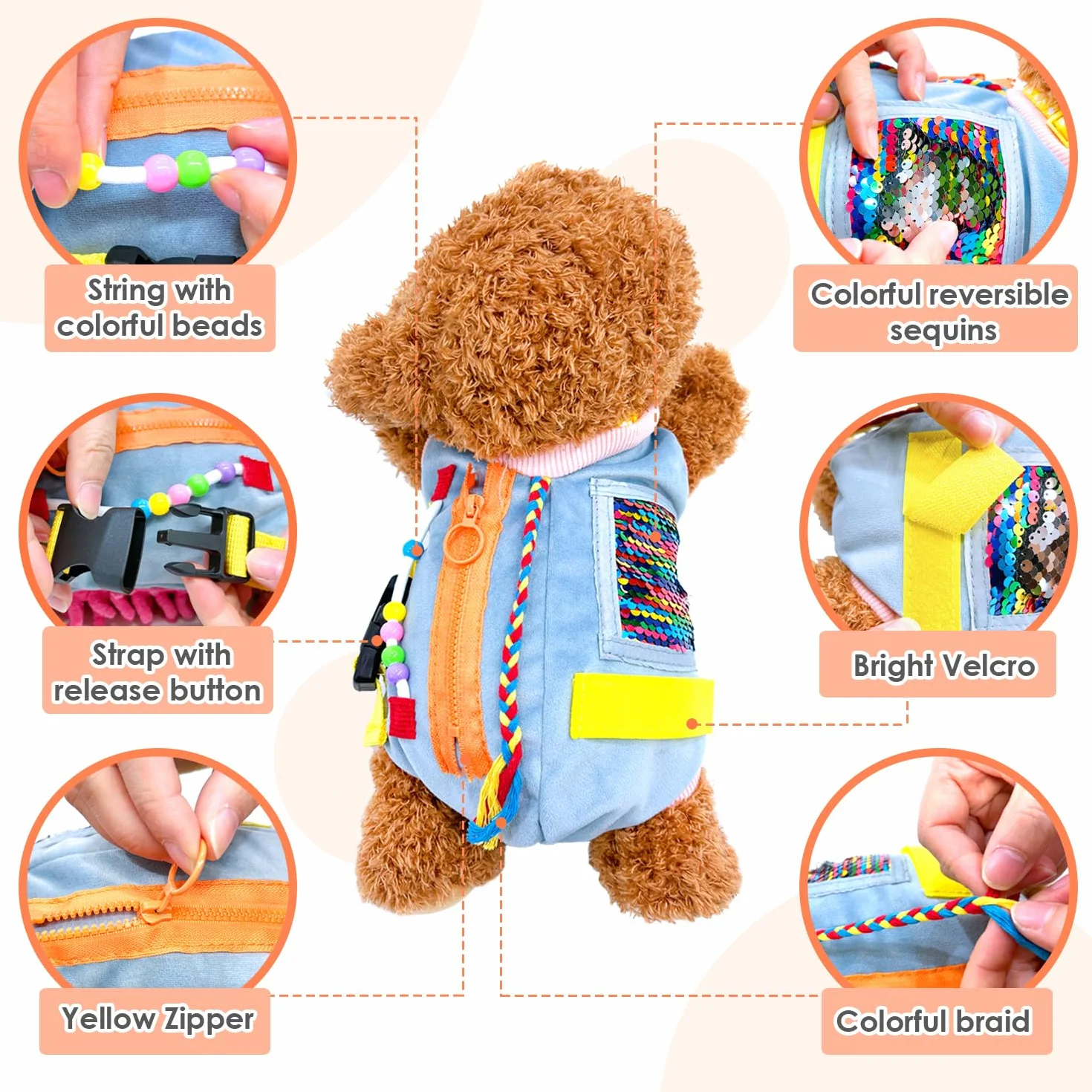 Fidget Blanket, koc dla osób starszych, koc z czujnikiem ruchu na demencję, prezent i do aktywności dla seniorów z chorobą Alzheimera lub demencją