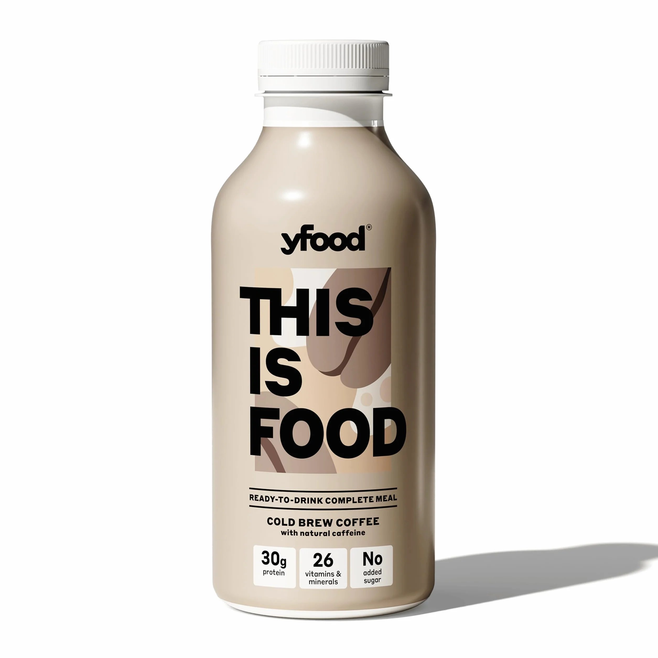 yfood Drink Cold Brew Coffee, Pyszny posiłek do picia, Napój THIS IS FOOD, 33g białka, 26 witamin i minerałów, 12 x 500ml, Zdrowy zamiennik posiłku, Napój odżywczy Kawa