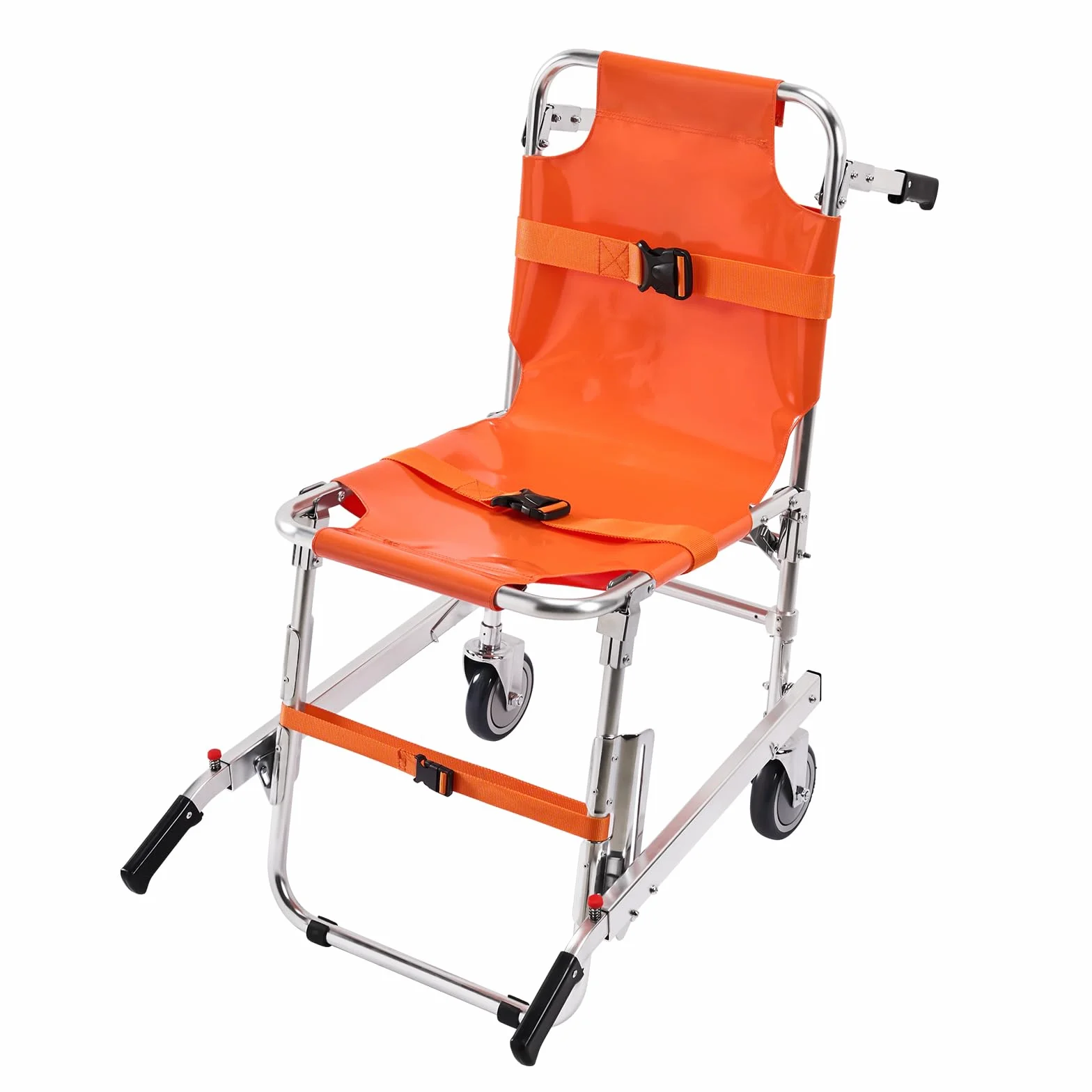 VEVOR EMS Fotel schodowy, nośność 158 kg, składany aluminiowy wózek inwalidzki z 2 kółkami, przenośny podnośnik schodowy, pogotowie ratunkowe, ewakuacja dla osób starszych, niepełnosprawnych