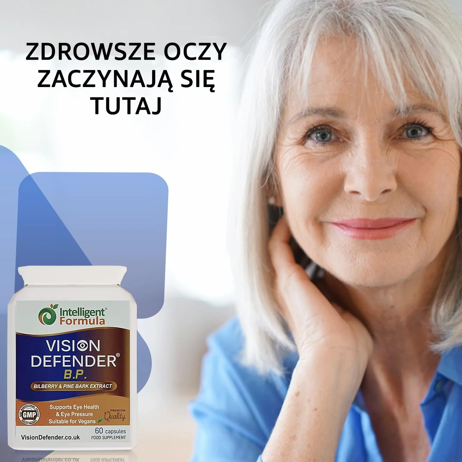Vision Defender BP suplement diety dla oczu 60 kapsułek wegańskich ekstrakt z borówki i kory sosny