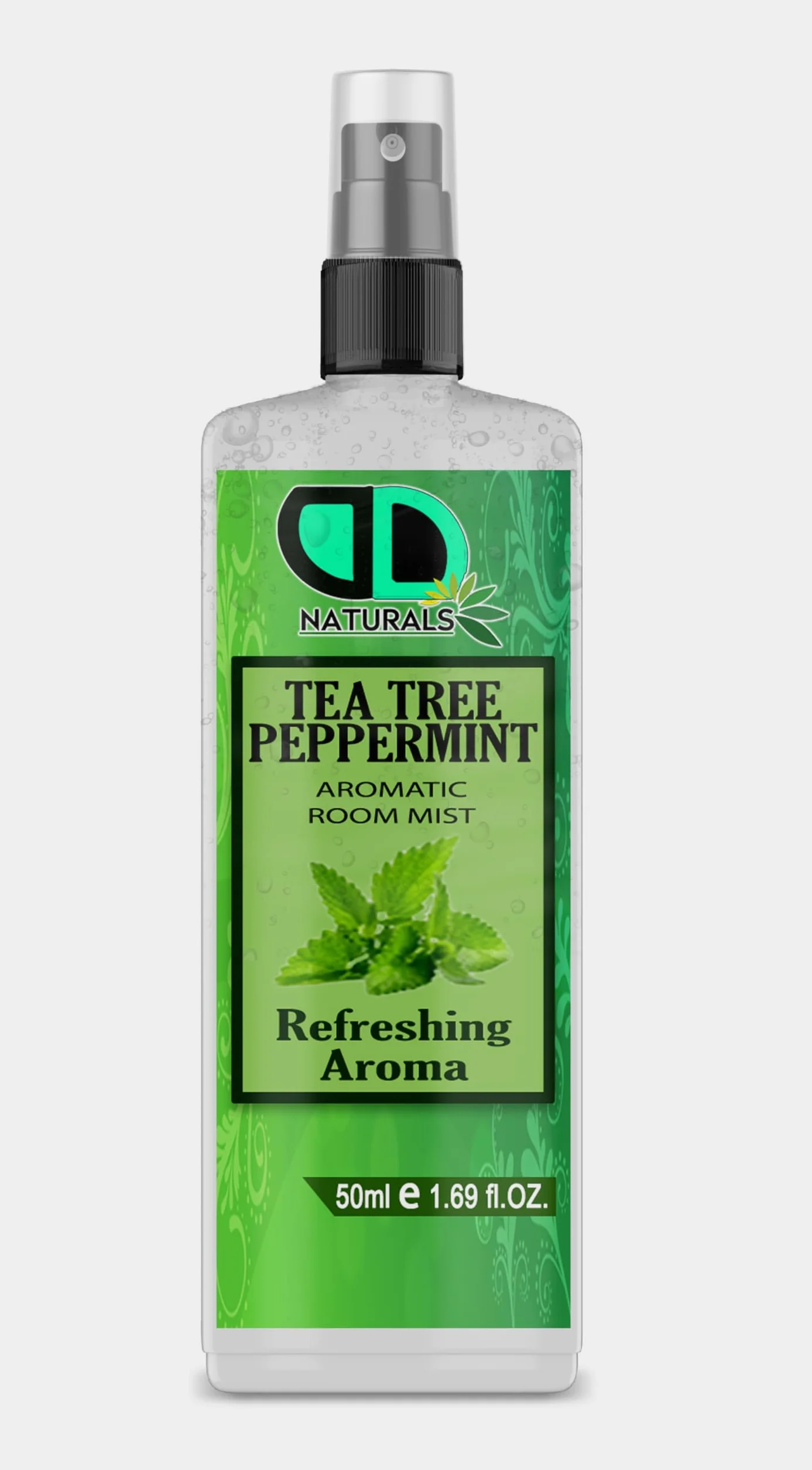 Aromatyczny spray do pokoju z drzewem herbacianym i miętą pieprzową, odświeżacz powietrza do domu, samochodu i biura, długotrwały zapach, bez dymu, nietoksyczny, mgiełka do poduszek w sprayu 50 ml