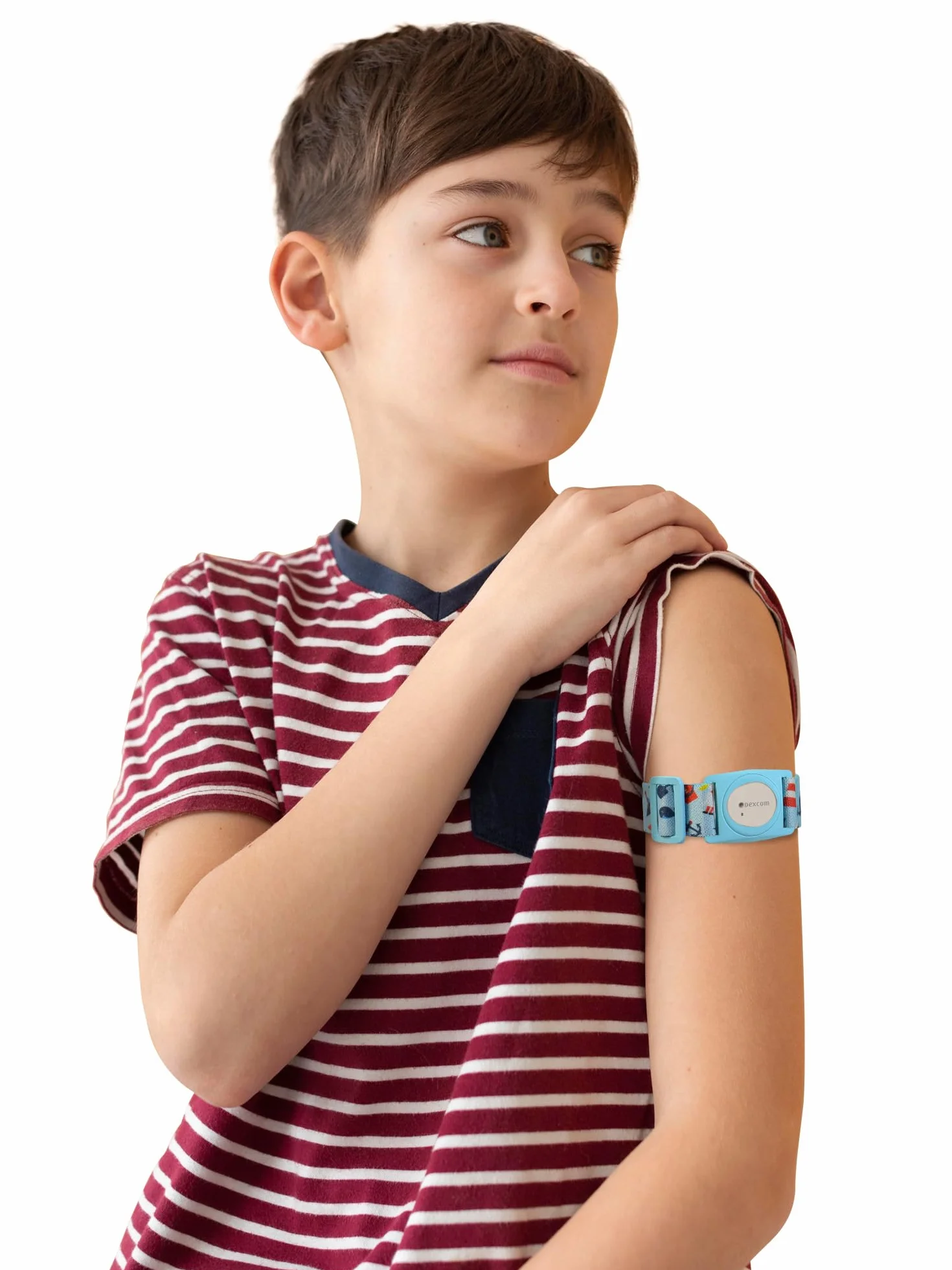 Dia-Style Kiddy Regulowana opaska dla dzieci Dexcom G7 Dexcom ONE+ Obrotowy wygodny miękki klips bezpieczna ochrona czujnika CGM kolorowe nadruki rozmiar XS 18-25 cm