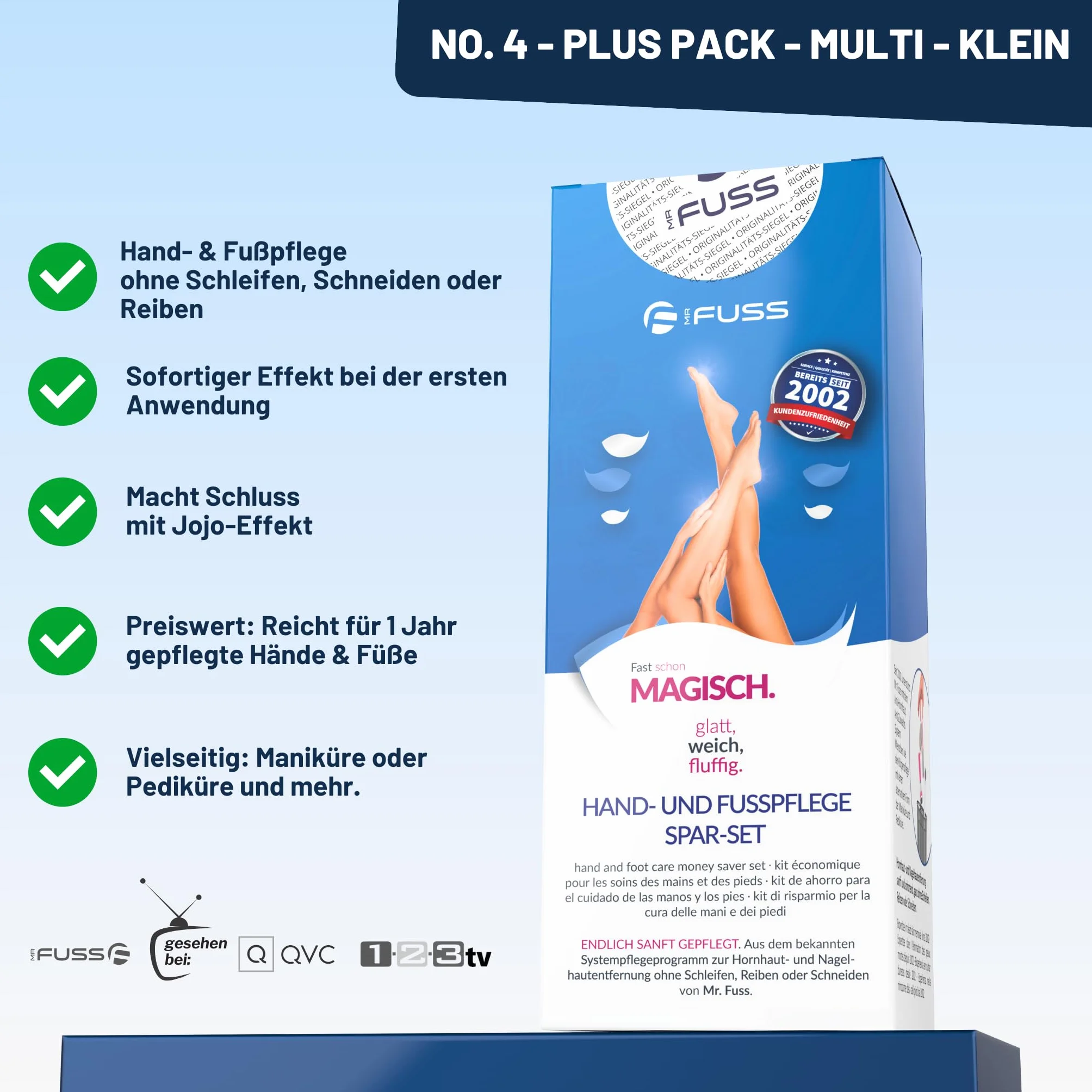 Mr. Fuss Środek do usuwania zrogowaciałego naskórka Aktiv Solution nr 4 Plus Pack Multi - 3-częściowy zestaw do pielęgnacji stóp