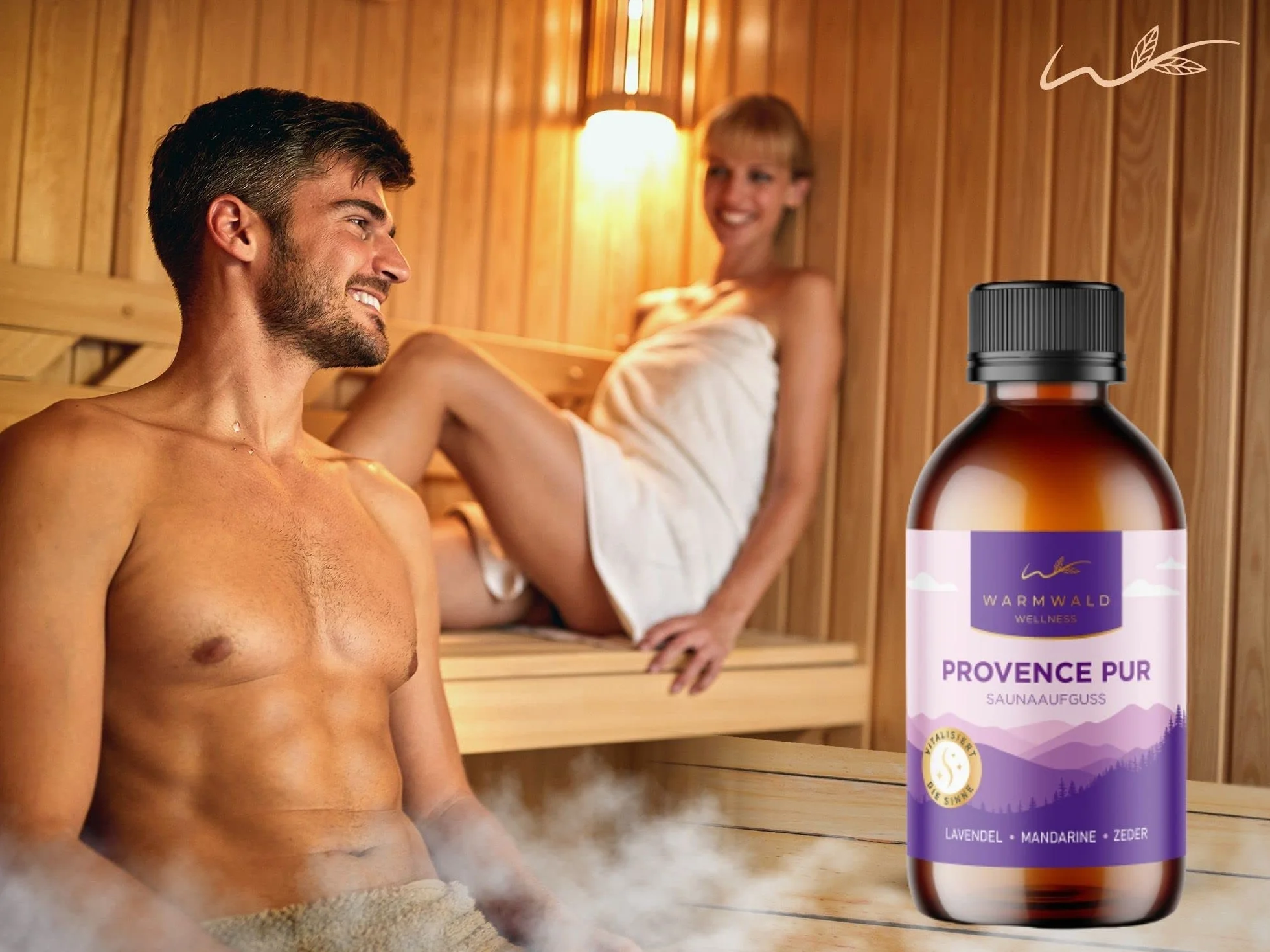 Napar do sauny – środek do zaparzania sauny z naturalnymi olejkami eterycznymi – olejek do sauny – zapach lawendy, mandarynki, cedru (Provence PUR – 100 ml)..