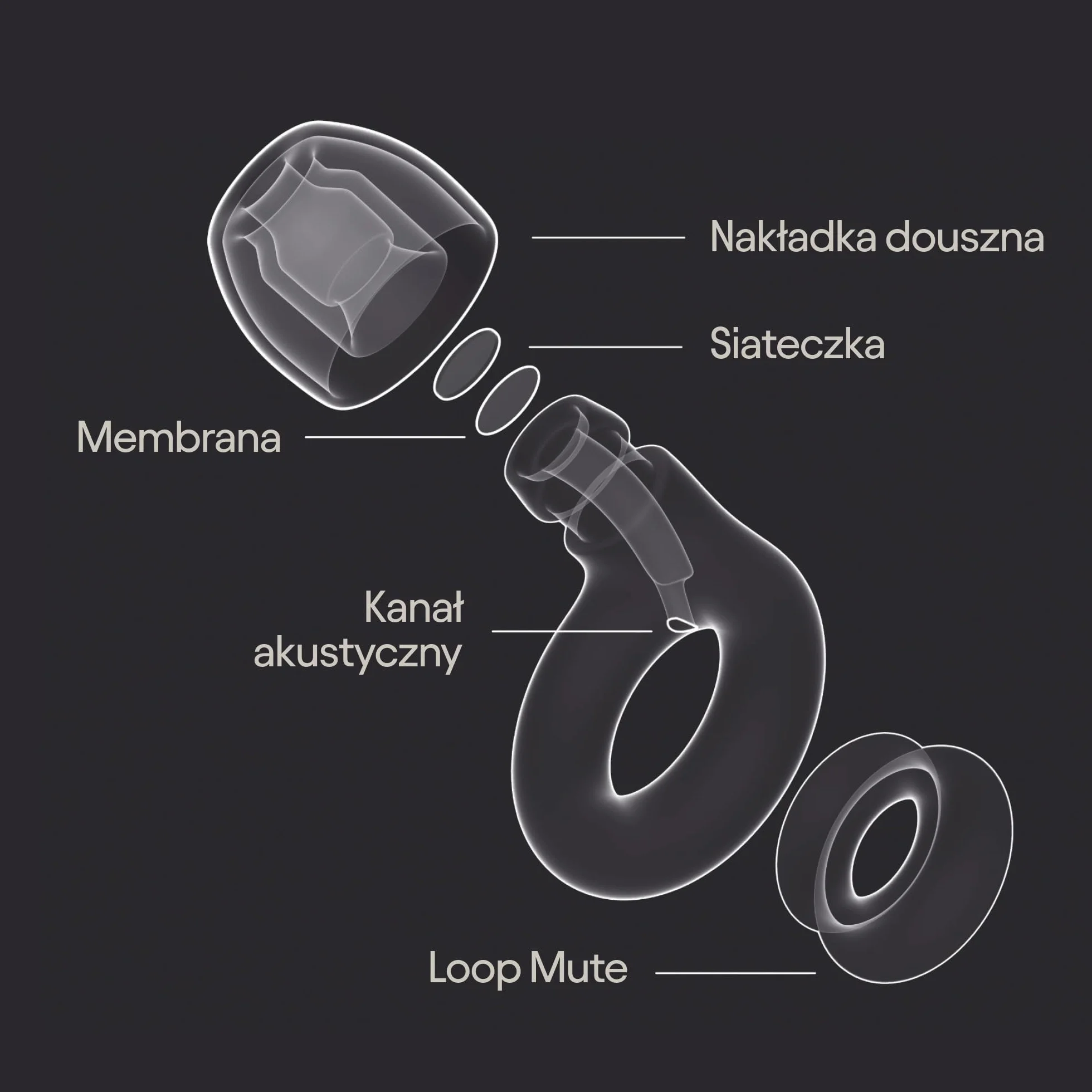 Loop Experience 2 Plus Certyfikowane ochronniki słuchu 17 dB wysoka wierność + Mute