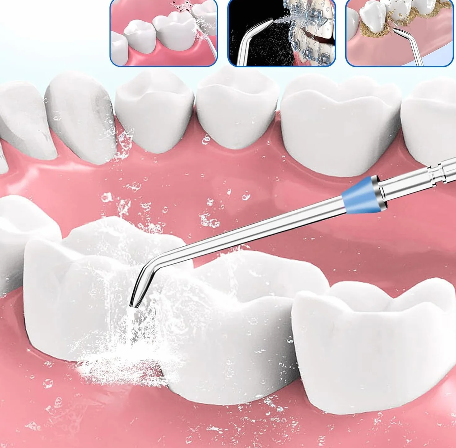 8 sztuk końcówek do flossera do Waterpik Water Flosser, głowice zapasowe do Waterpik, kompatybilne z irygatorem jamy ustnej i nicią dentystyczną Waterpik