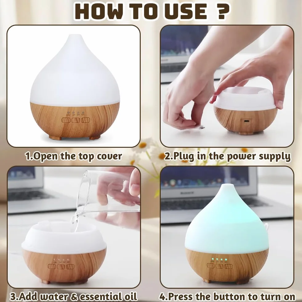 Flintronic dyfuzor do olejków eterycznych 100 ml ultradźwiękowy z 7 kolorami LED i timerem