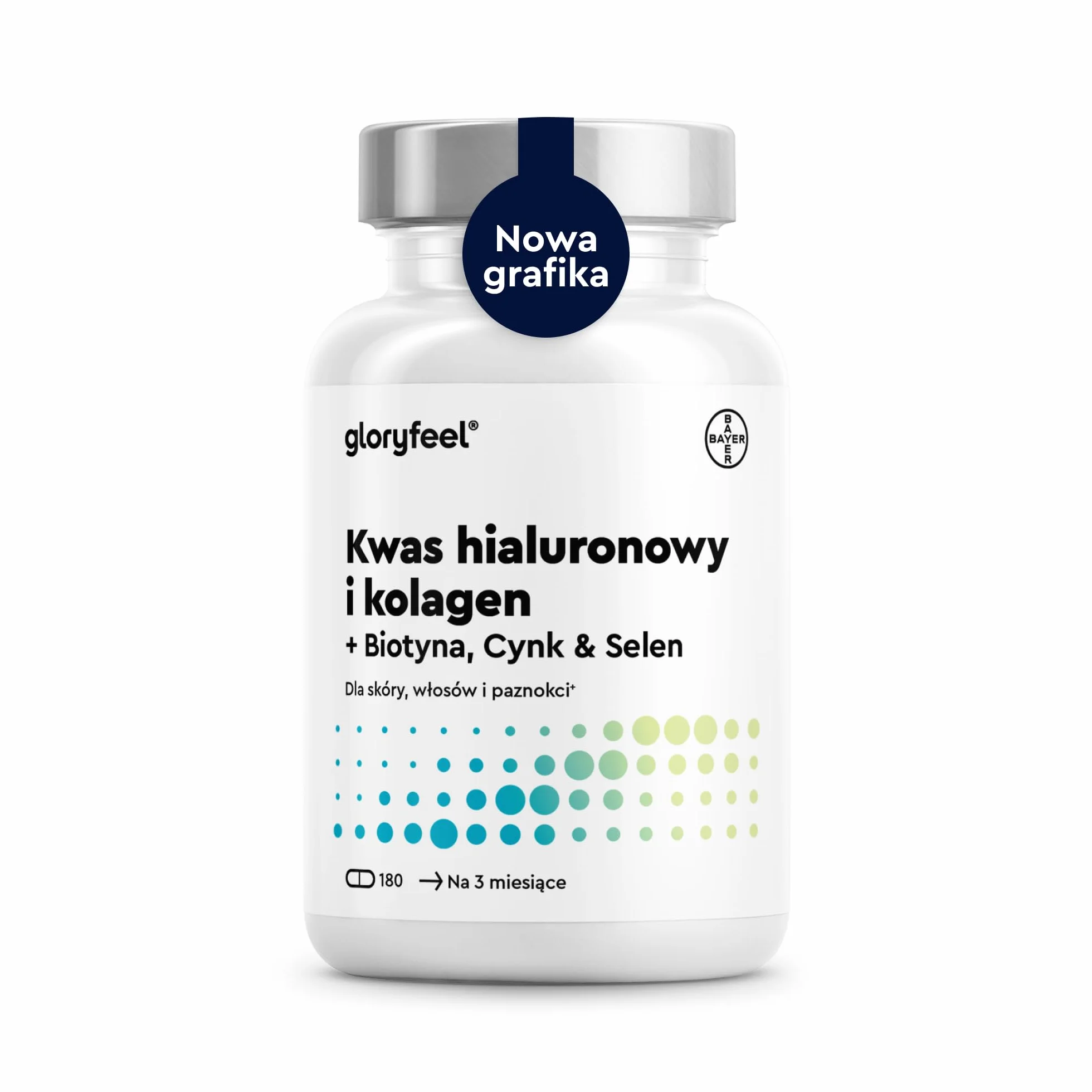 Hialuron + Kolagen, 180 Kapsułek, Kompleks dla Skóry i Włosów z Biotyna, Witamina C, Cynk, Selen i Ekstrakt z Bambusa, Testowane Laboratoryjnie, Wyprodukowano w DE bez Dodatków, Suplement Diety