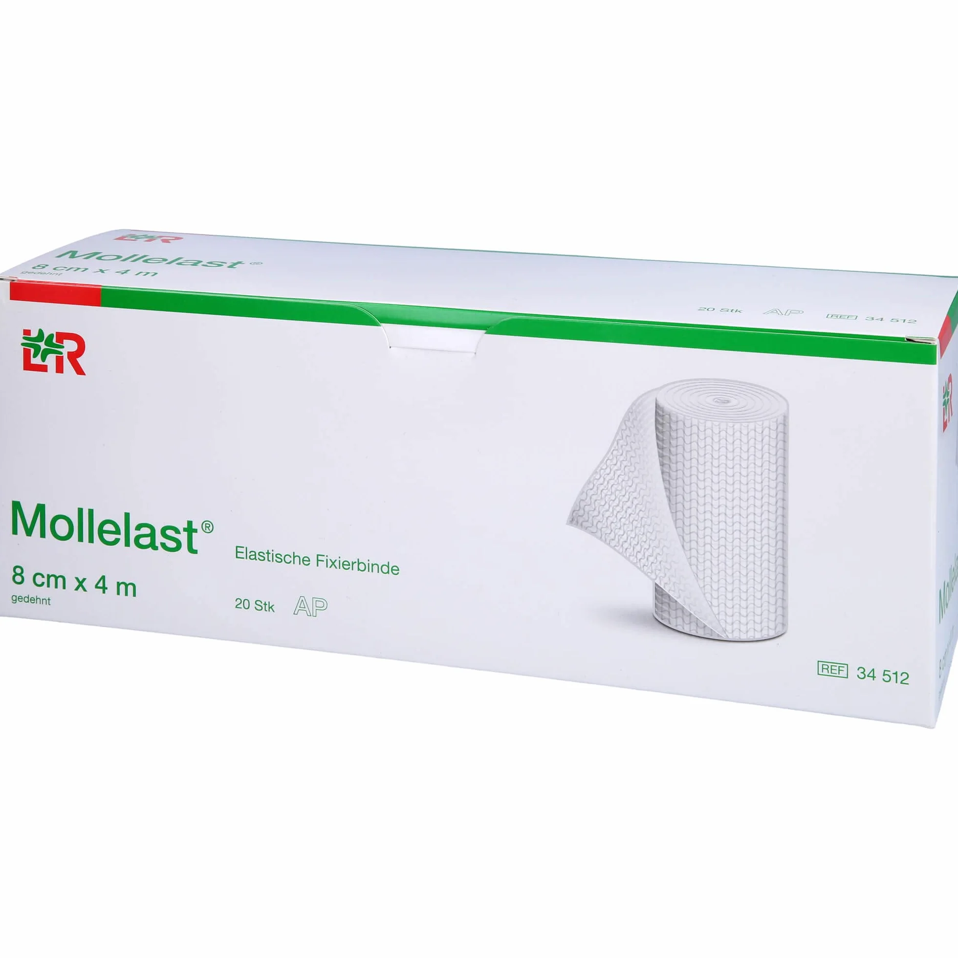 Mollelast elastyczna opaska mocująca 8 cm x 4 m, 20 szt. wiązania