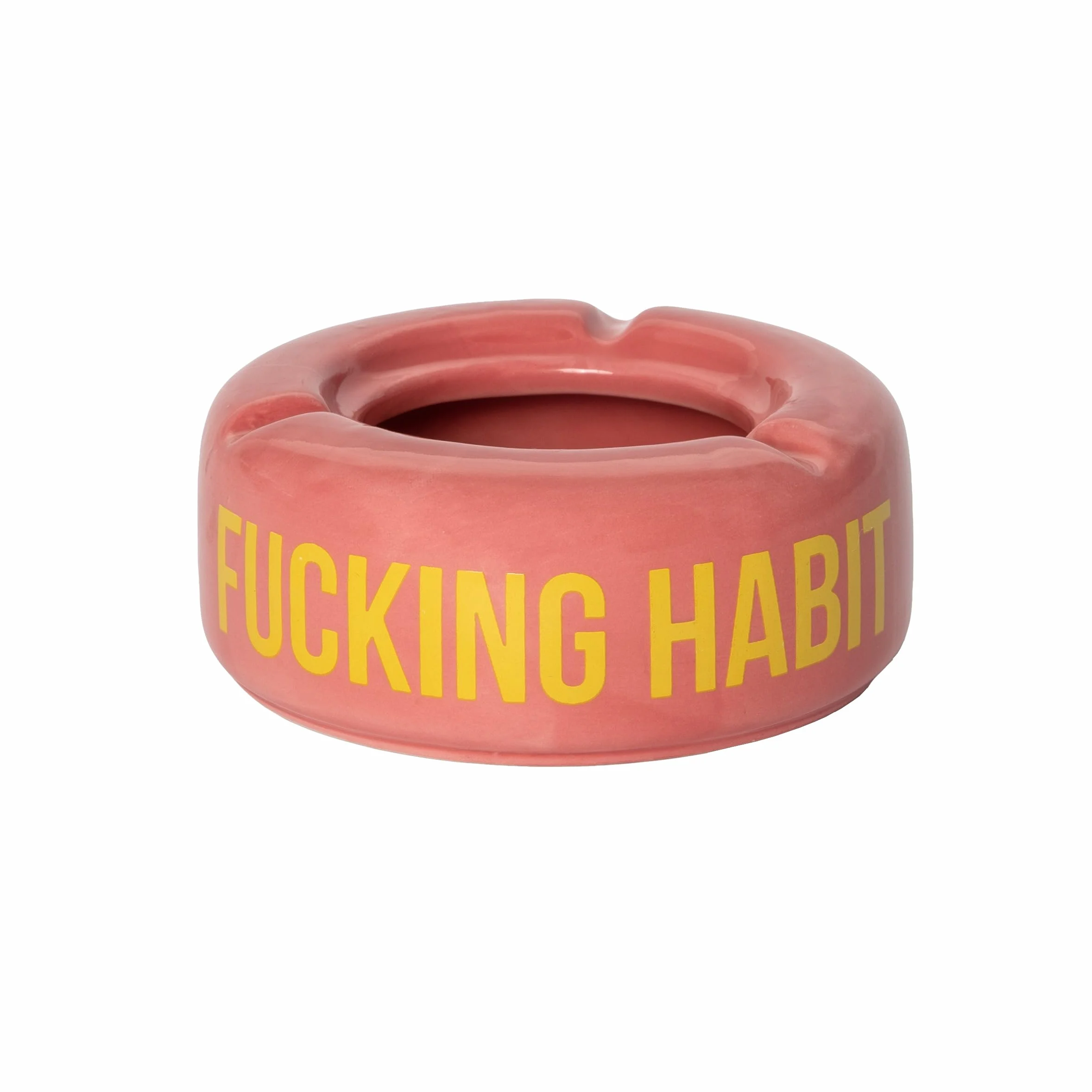 Fisura Ceramiczna Popielniczka Różowa z Napisem F*cking Habit 10x10x4 cm