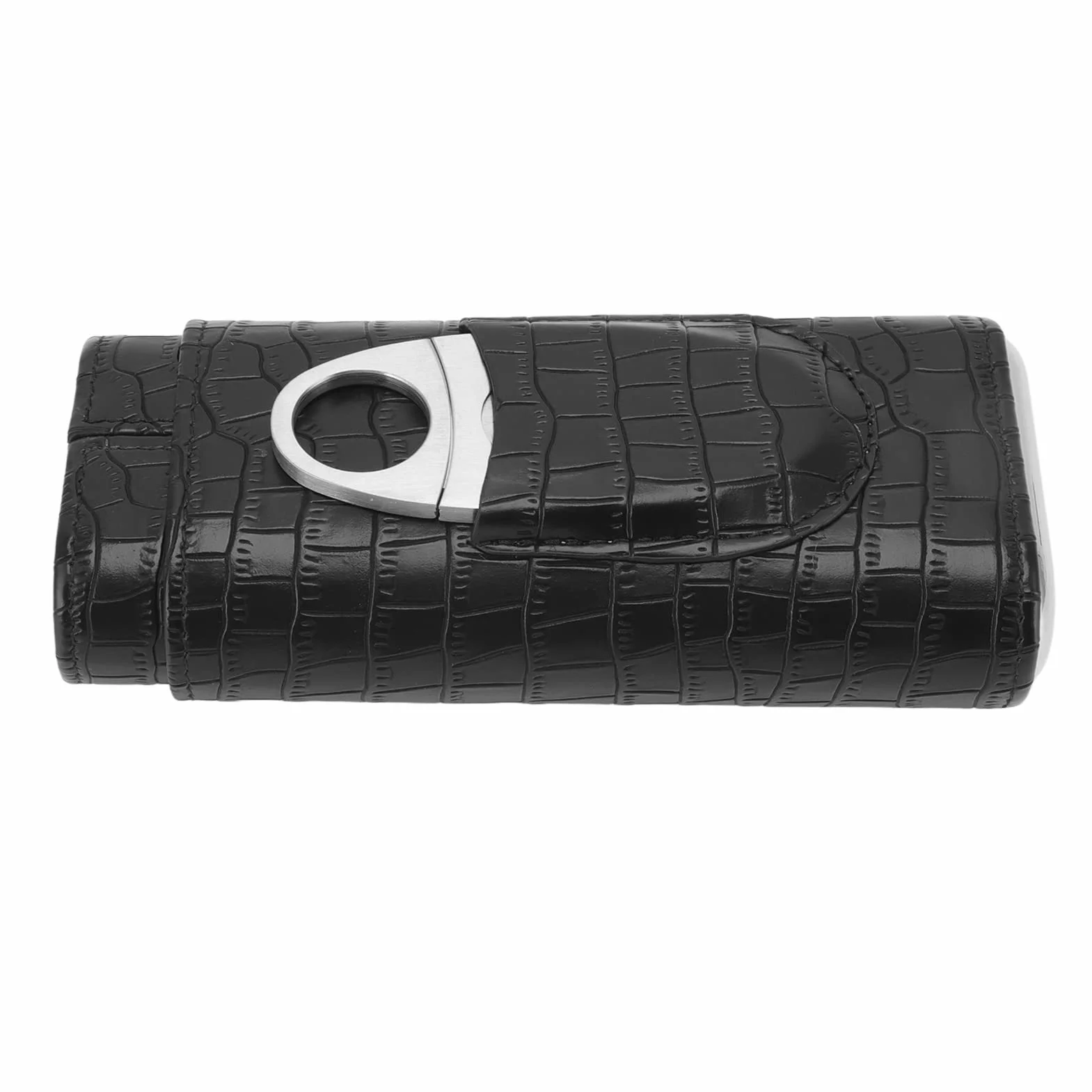 Etui na Cygara Przenośne Humidor Drewno Cedrowe 3 Szt. Czarny