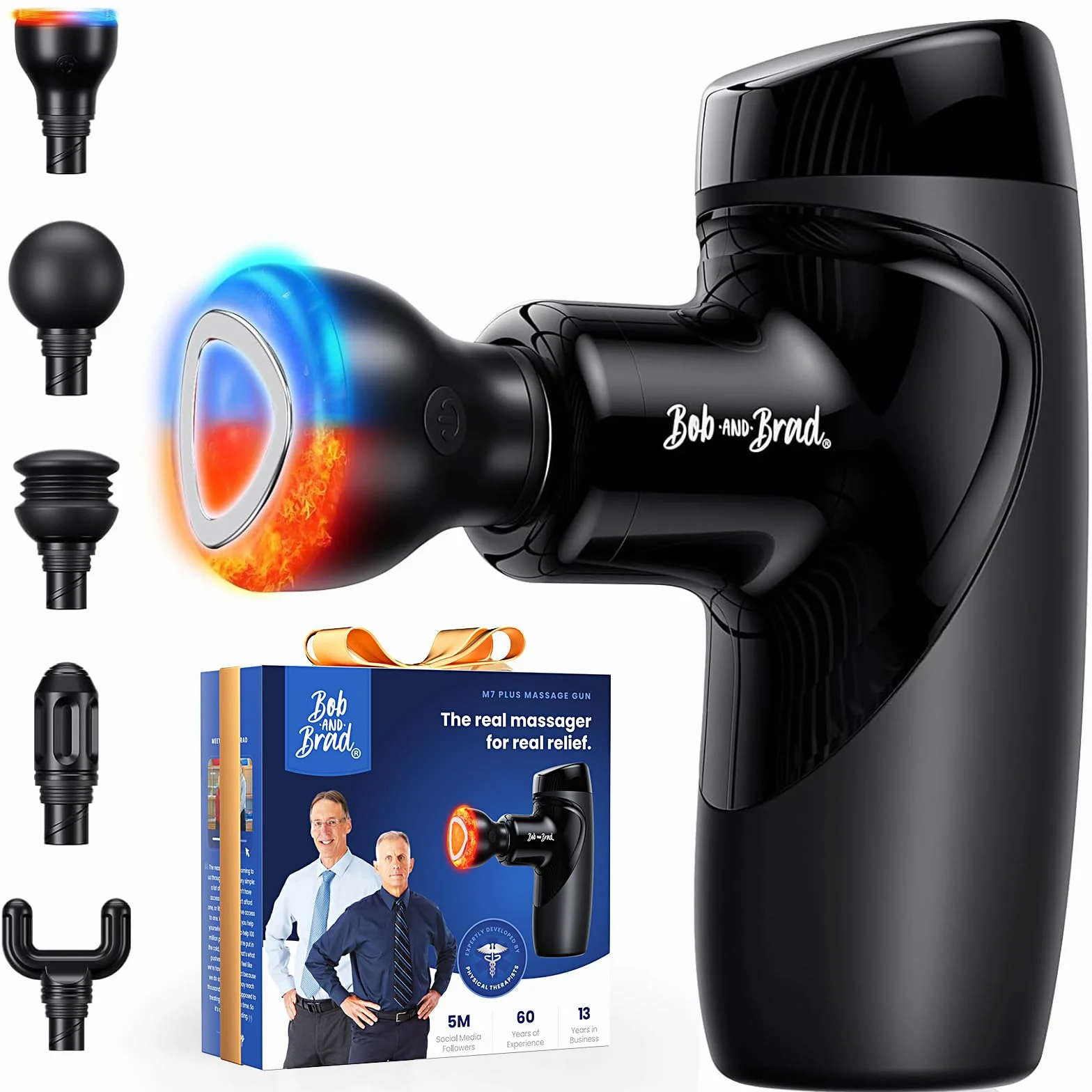 Bob and Brad M7 Plus mini pistolet do masażu z podgrzewaniem 9 mm amplituda USB-C