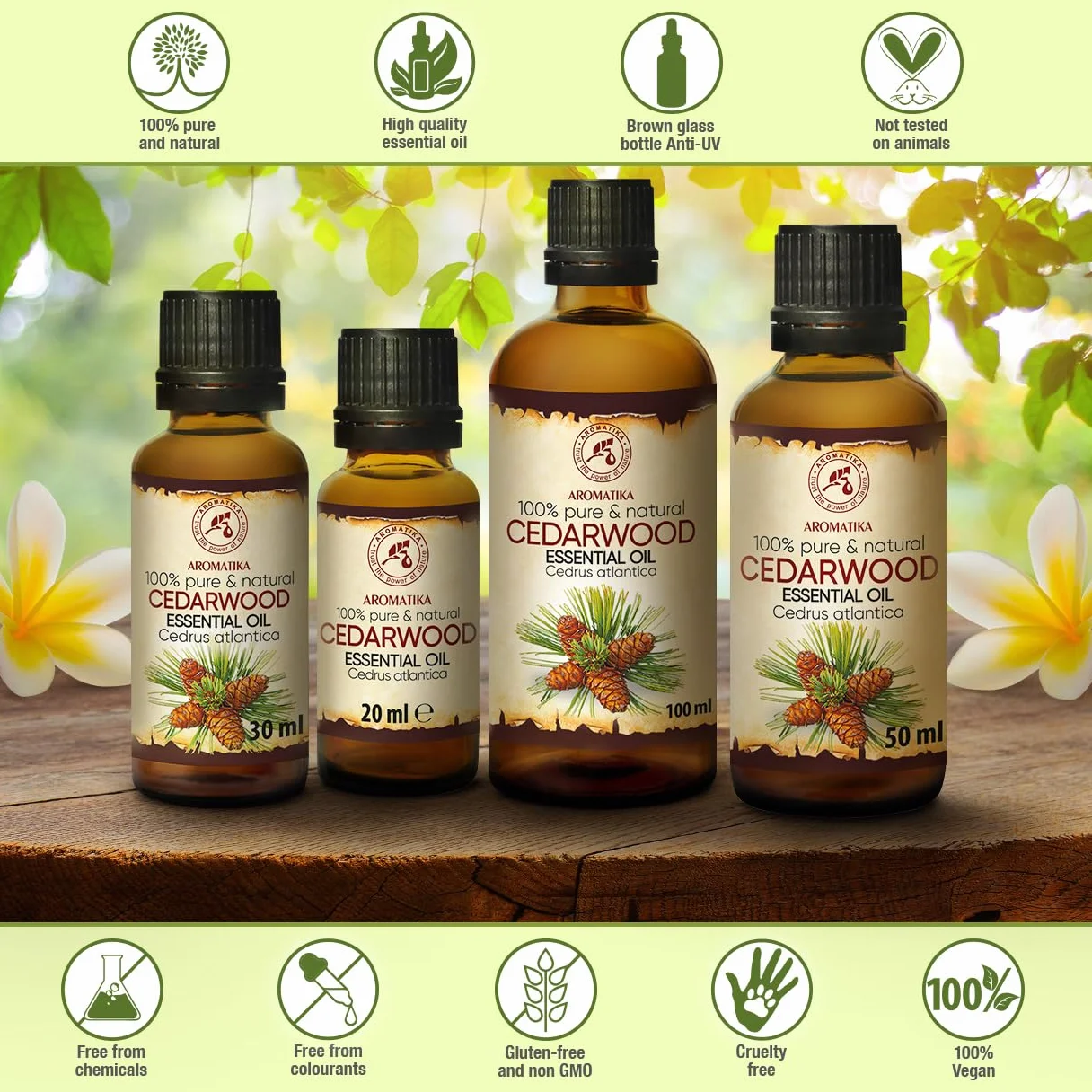 Olejek Eteryczny z Drewna Cedrowego 50 ml - Cedrus Atlantica - Olejek Aromatyczny do Dyfuzora - Aromaterapia - Świece Zapachowe - Mydła - Odświeżanie Powietrza