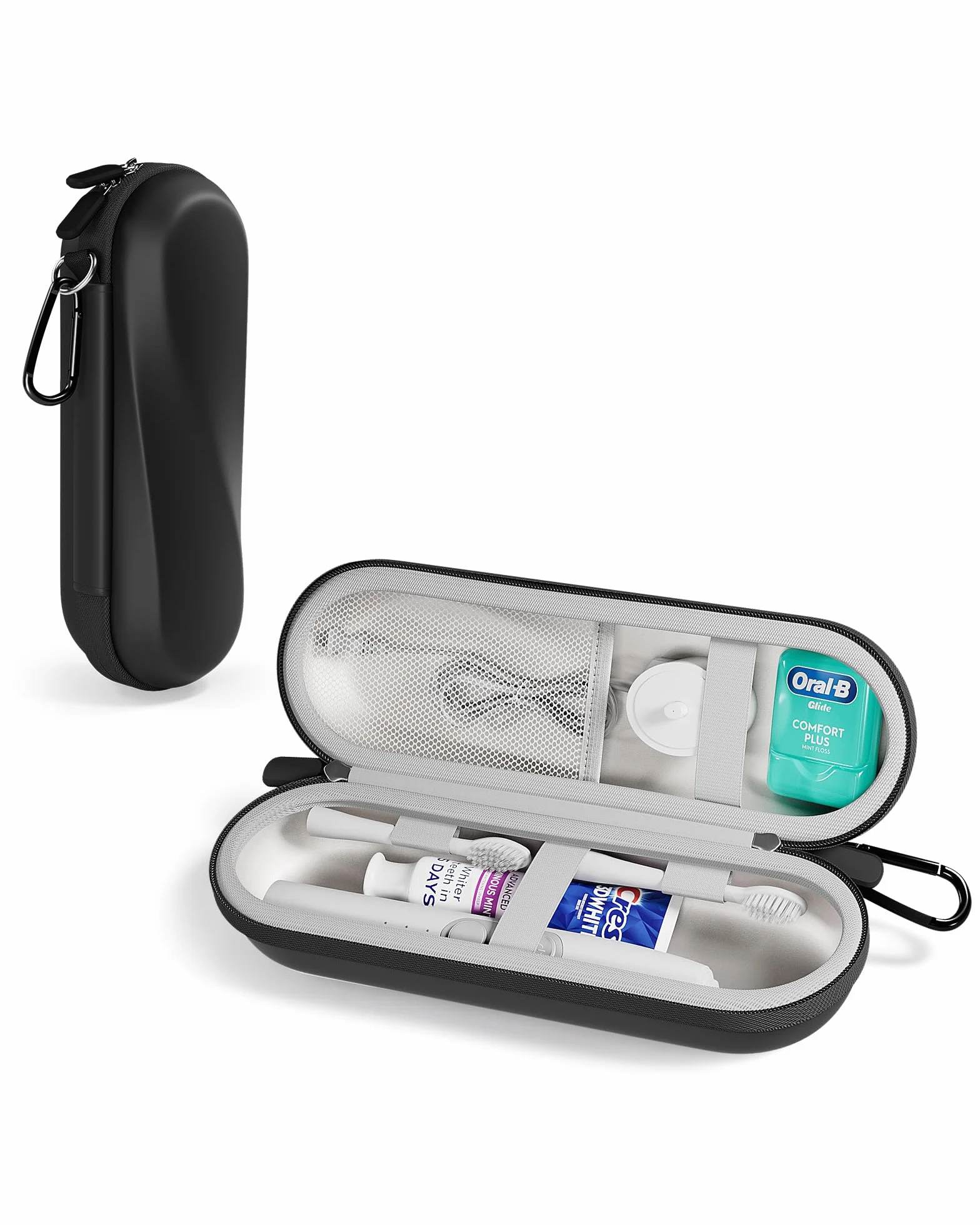 ProCase Etui podróżne na elektryczną szczoteczkę do zębów Oral-B Pro/iO/Smart i Philips Sonicare, uniwersalna, wodoodporna, twarda ochronna torba do przechowywania z kieszenią siatkową na akcesoria, L