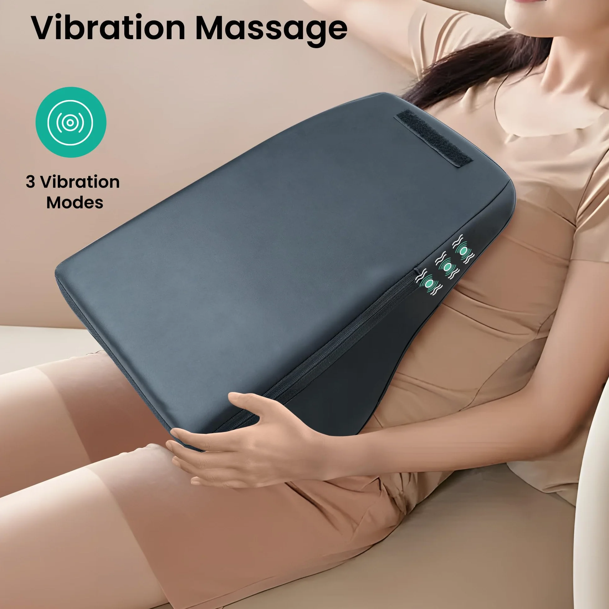 Snailax Poduszka do masażu Shiatsu 3D z ogrzewaniem na plecy, kark, ramiona
