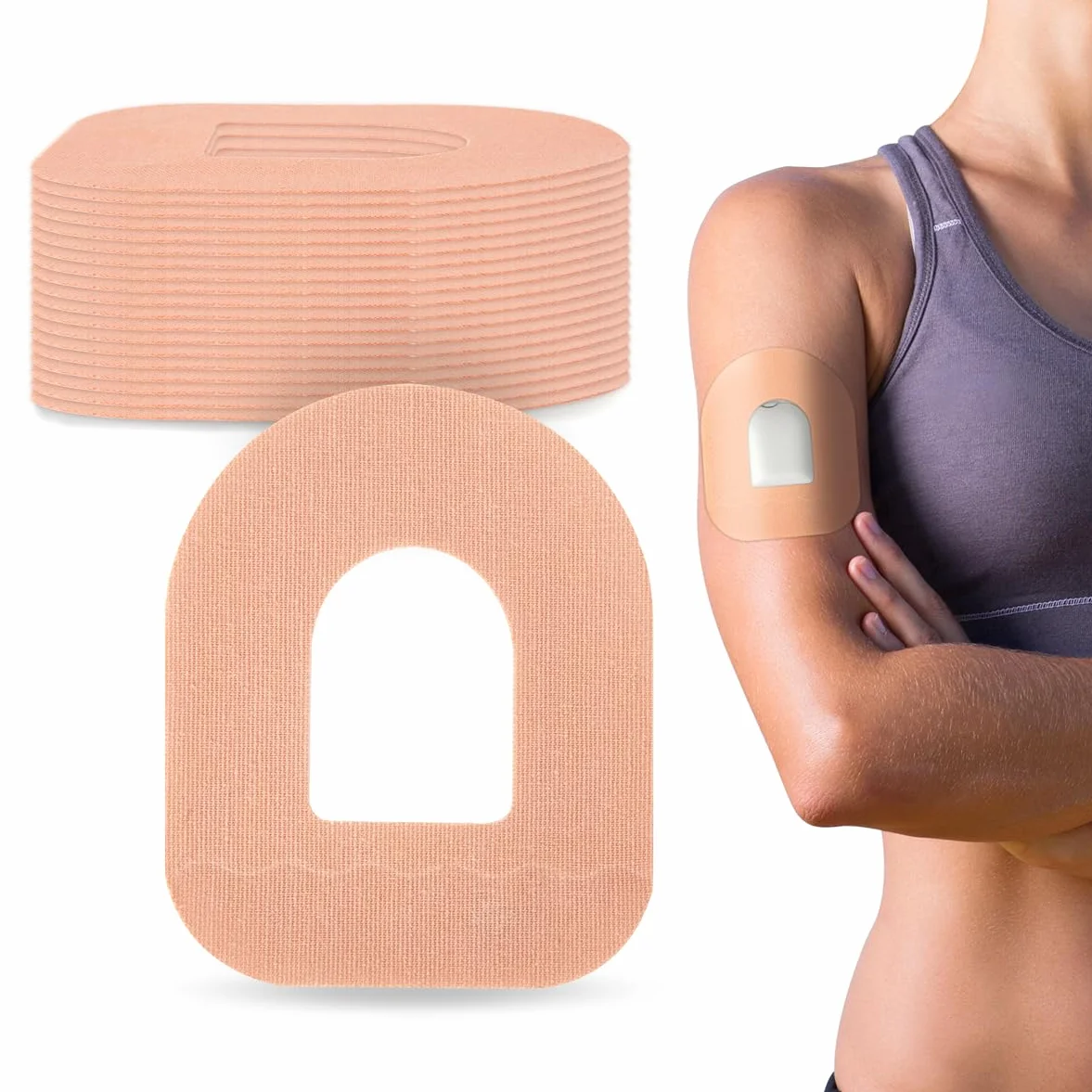 Omnipod 5 plastry wodoodporne 20 sztuk beżowe naklejki Overpatch