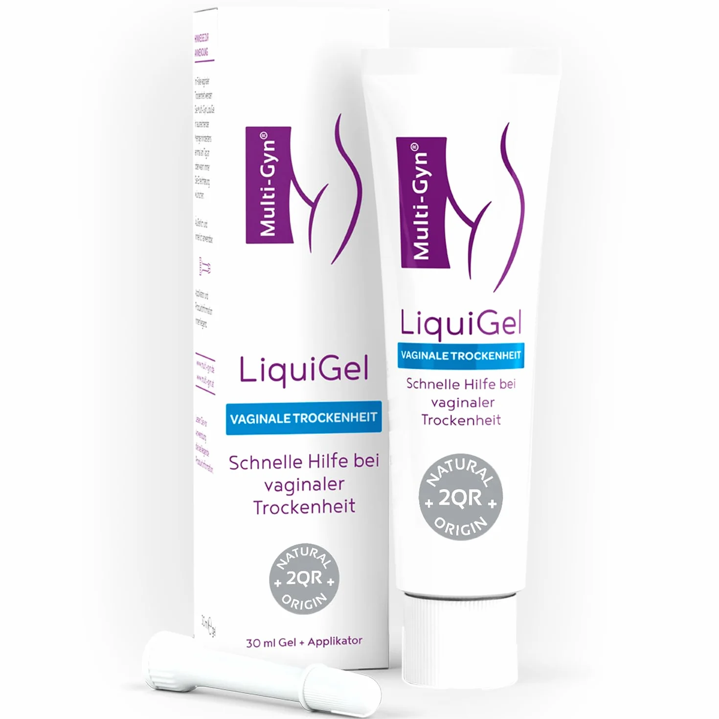 Multi-Gyn LiquiGel z aplikatorem do natychmiastowego łagodzenia suchości pochwy, bólu, swędzenia lub podrażnień – bez hormonów, z naturalnymi składnikami, 30 ml (1 opakowanie)