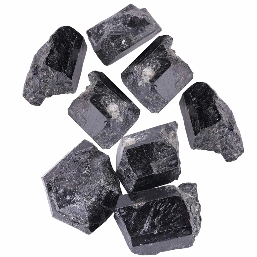 Surowe, Szorstkie Kamienie Czarnej Turmaliny, Naturalny Czarny Kryształ Kwarcowy Turmalina Mineralny Kamień Leczniczy do Robótek Biżuteryjnych lub Dekoracji Domowej