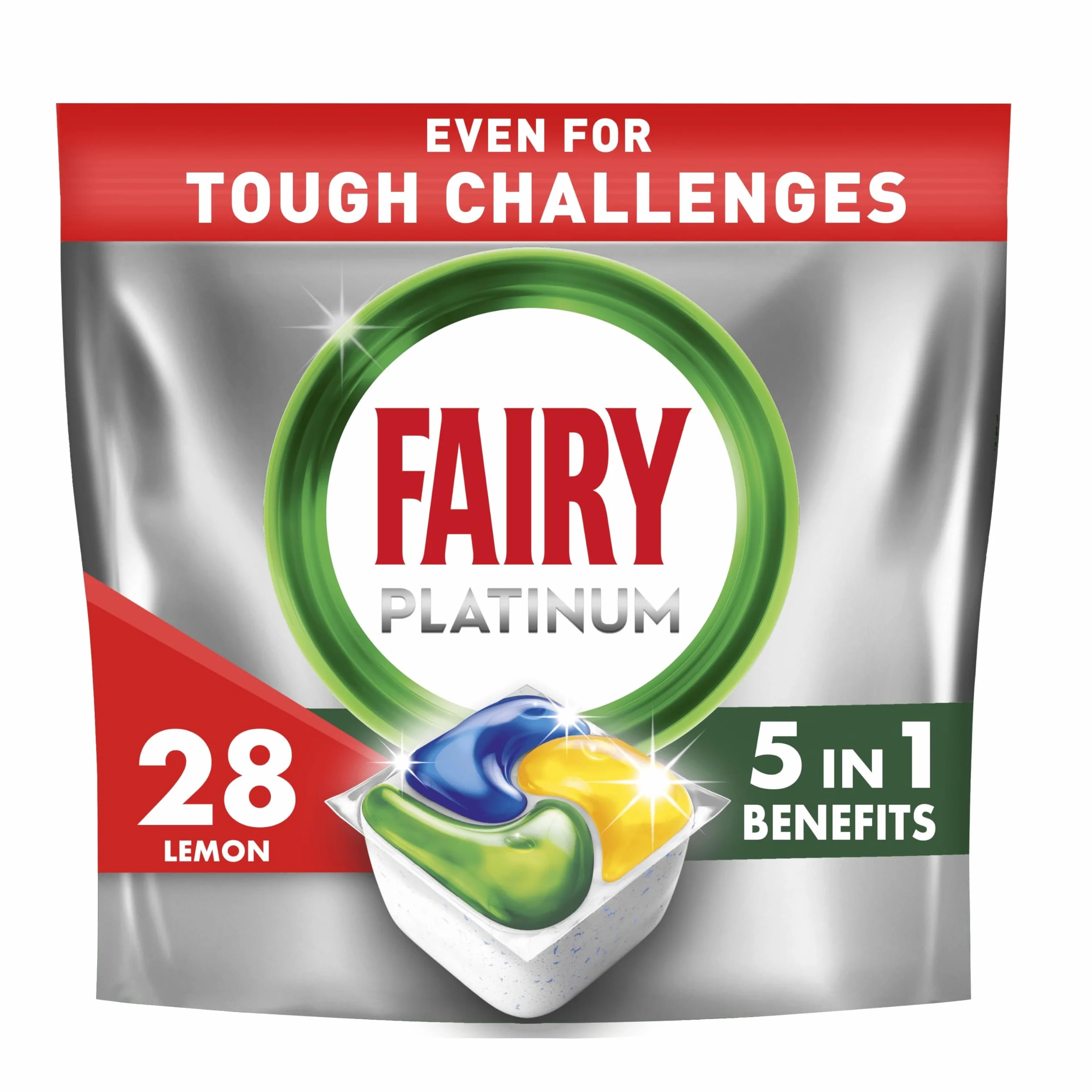 Fairy Platinum Cytryna Kapsułki do zmywarki All in One, 140 tabletek, do trudnych zabrudzeń, czyszczą nawet zatłuszczone filtry