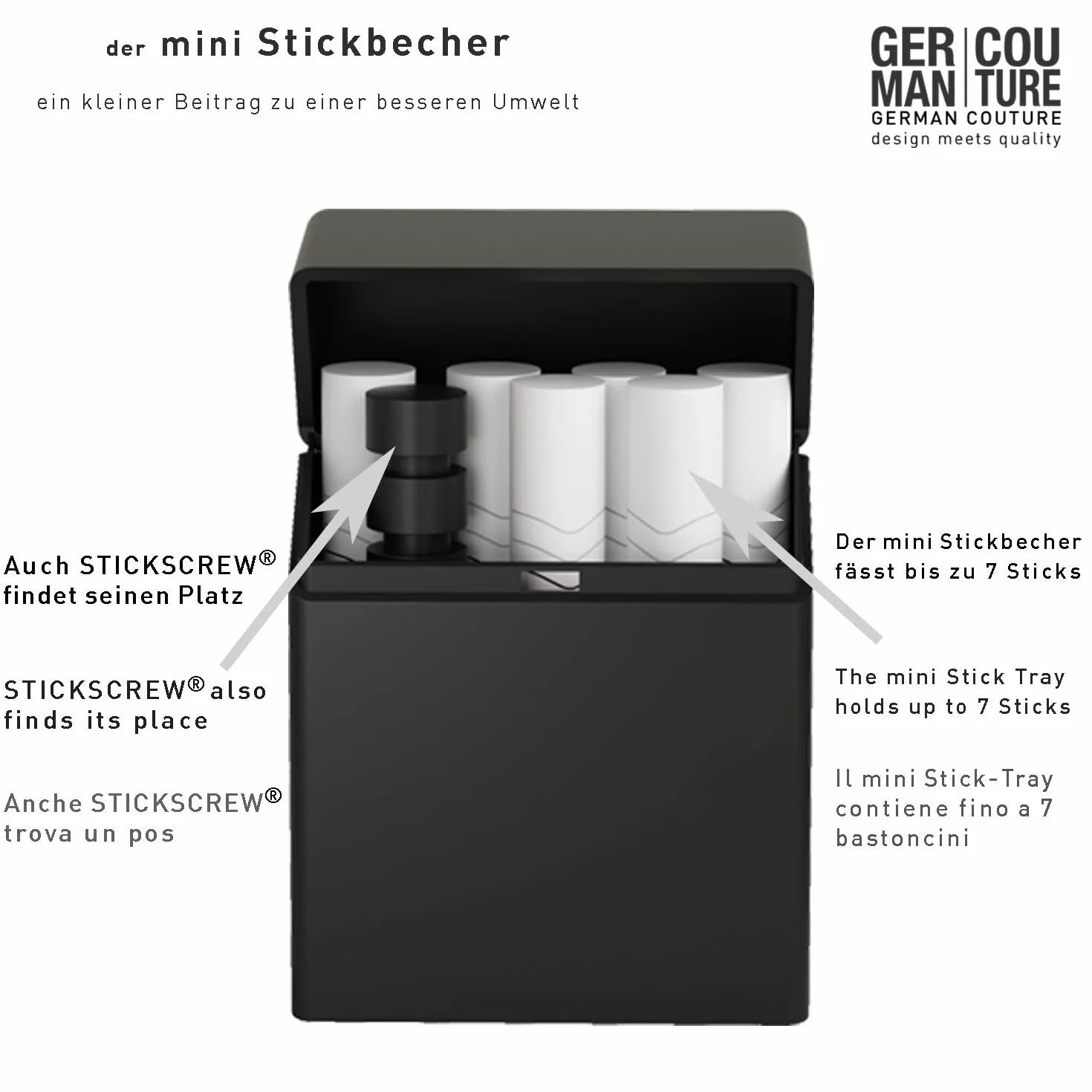 GC Mini Stickbecher Stick-Tray kompatybilny z IQOS TEREA ILUMA PRIME One HEETS i LIL - Etui torebka popielniczka Akcesoria do użytych patyczków
