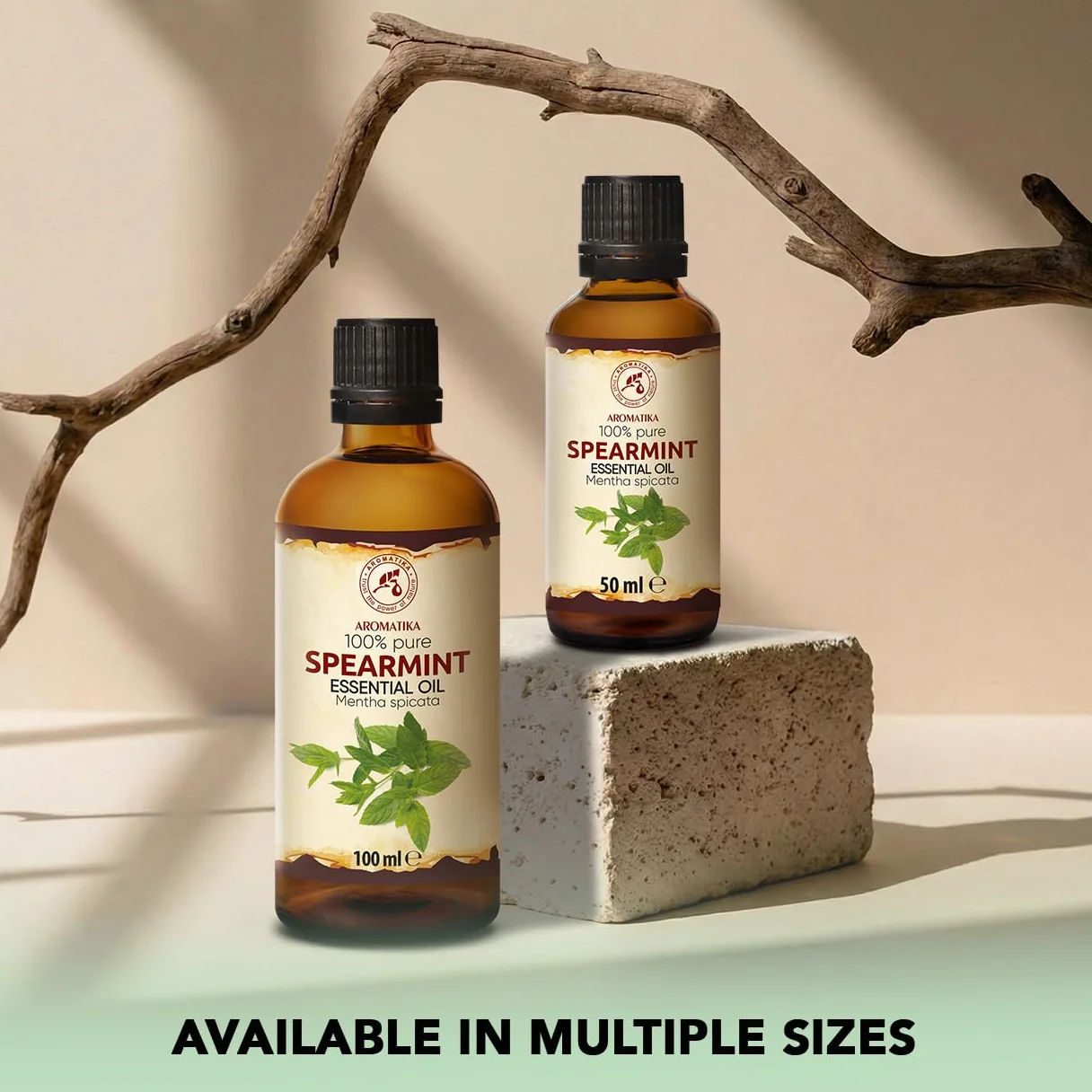 Spearmint Essential Oil 100ml - Mentha Spicata - 100% Natural - Good for Relax - Calming - Good Night - Home Fragrances - Beauty - SPA - Diffuser - Aroma Lamps