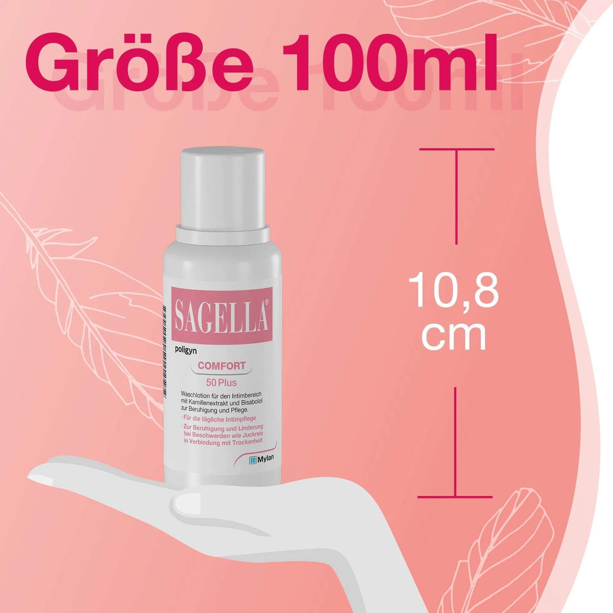 SAGELLA poligyn - Comfort 50 Plus: balsam do higieny intymnej z ekstraktem z rumianku i bisabolololem, pielęgnacja intymna od menopauzy, 100 ml