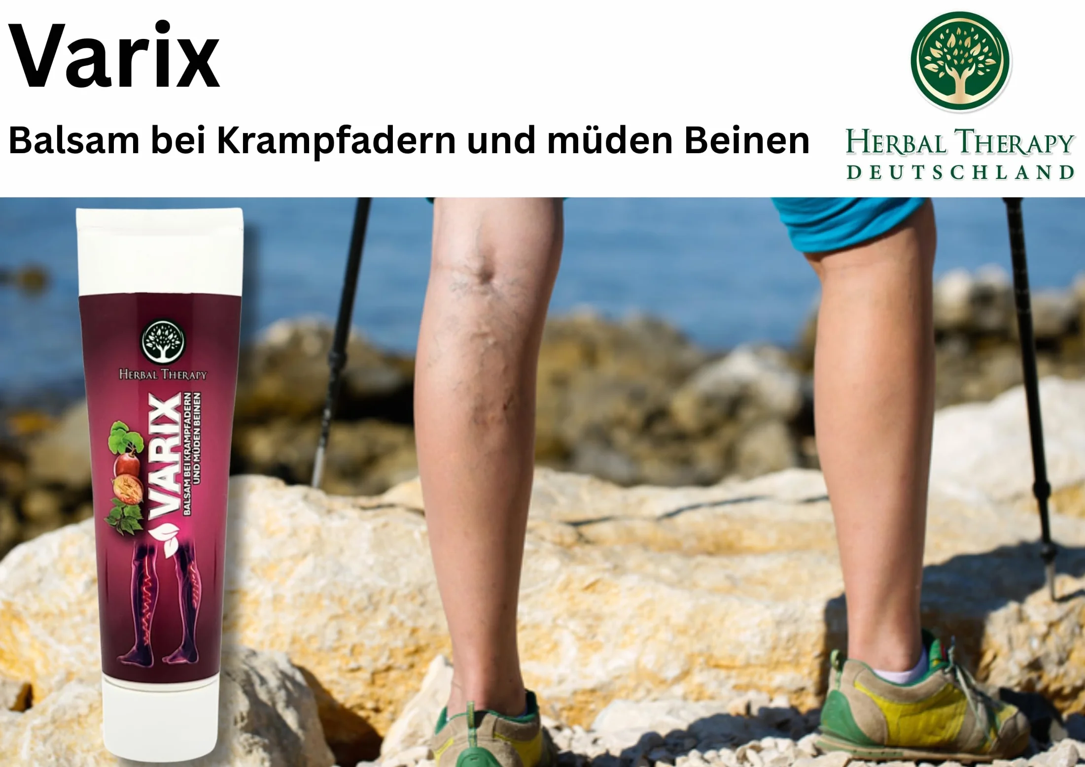 VARIX balsam do żył – 100% naturalny krem ziołowy z kasztanowcem, miłorzębem japońskim i diosminą – przeciw żylakom, zmęczonym i ciężkim nogom – chłodzący, wspomaga krążenie krwi – 100