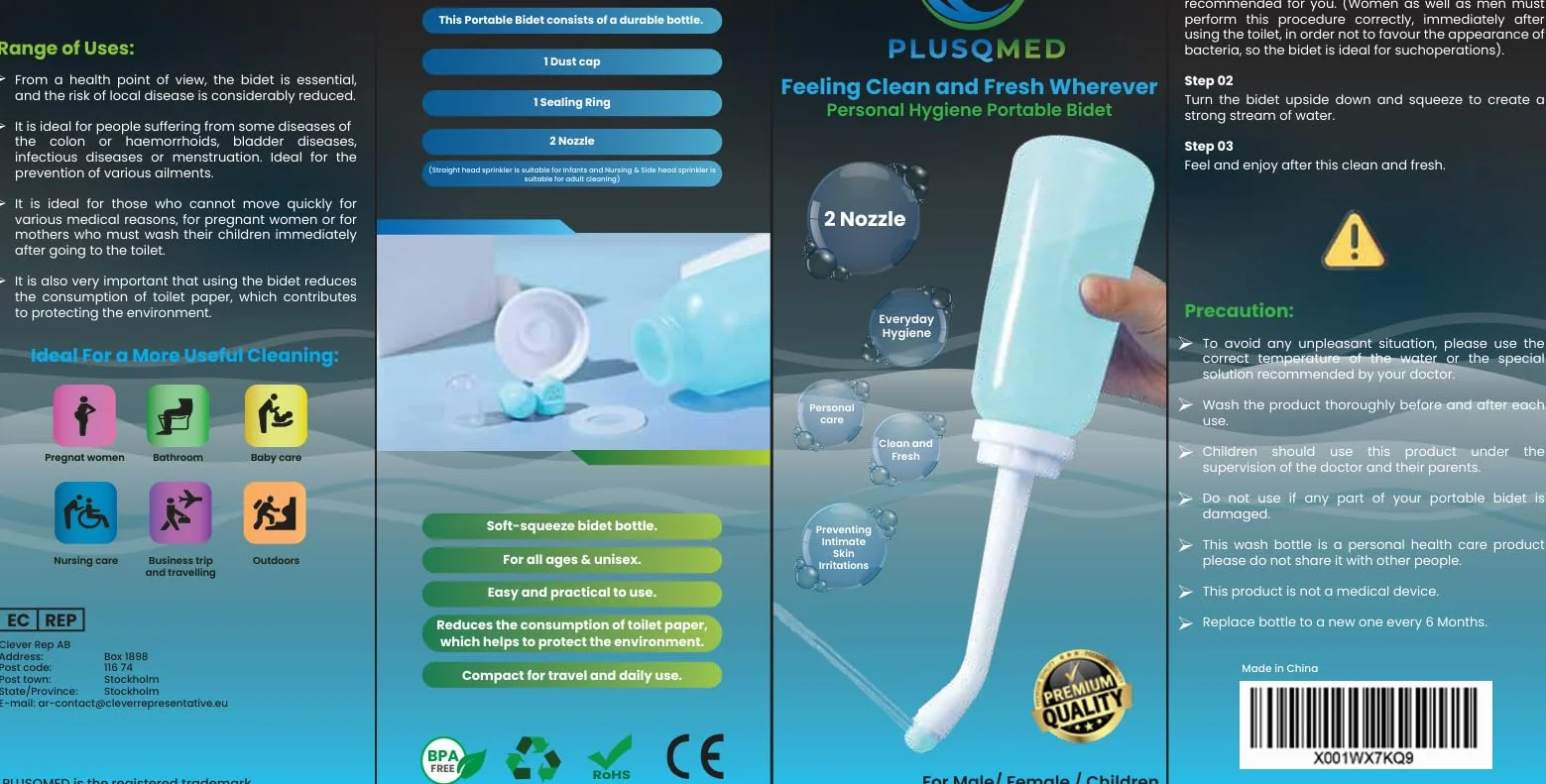 Przenośny bidet na poporodową 350 ml, butelka do mycia krocza po porodzie, butelka do wyciskania do góry nogami, niezbędna pielęgnacja po porodzie - higiena osobista