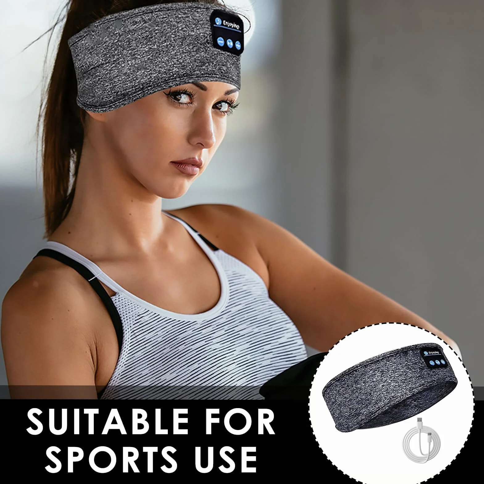 Opaska na głowę Bluetooth do spania z głośnikami stereo HD, wielofunkcyjny zestaw słuchawkowy do spania, zmywalna maska nocna, do uprawiania sportu, jogi, podróży, najwyższy komfort dla osób