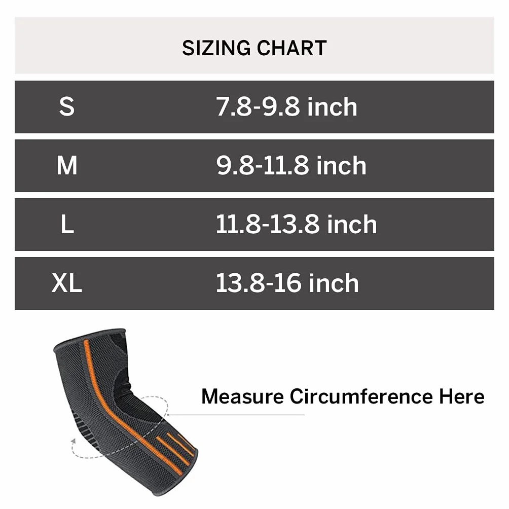 VITTO Wsparcie łokcia dla mężczyzn i kobiet - Rękaw kompresyjny na zapalenie ścięgien, zapalenie stawów, uraz - Pasek podtrzymujący łokieć tenisisty, rękawy na łokcie do podnoszenia ciężarów (M, szary