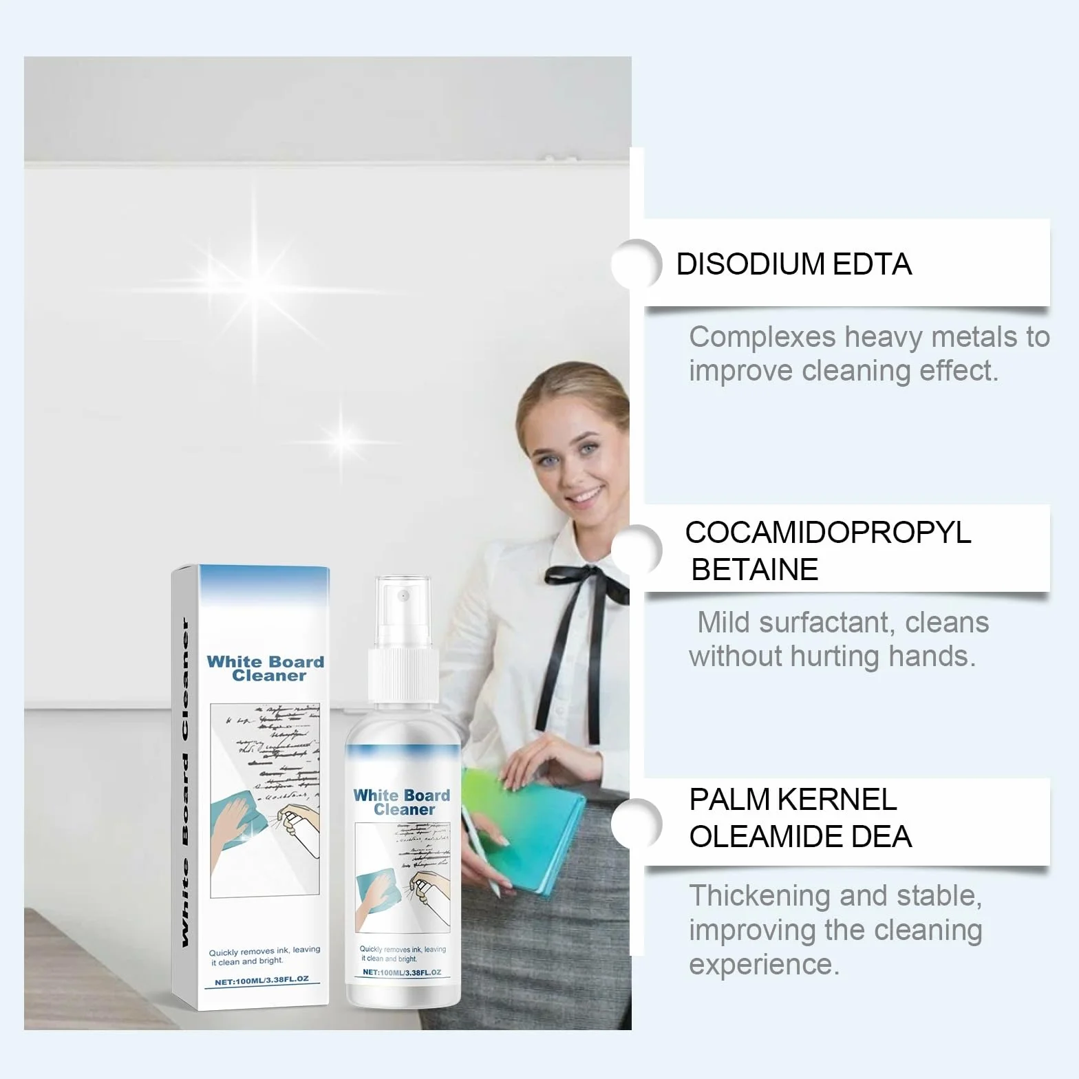 Biały płyn do czyszczenia tablic, Whiteboard Cleaner