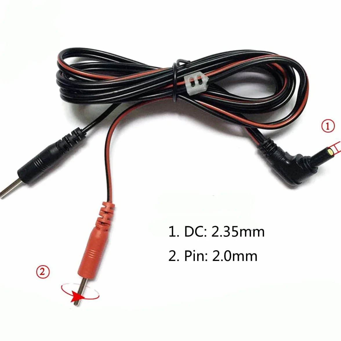 Tens kabel przyłączeniowy DC 2,35 wtyczka 2,0 mm z żeńskim połączeniem (4 sztuki)
