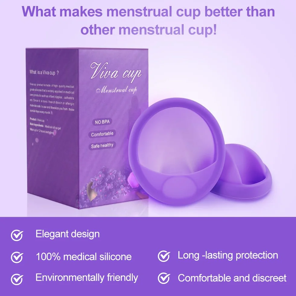 ACWOO Dyski menstruacyjne 2 szt. silikonowe medyczne S L z torbą
