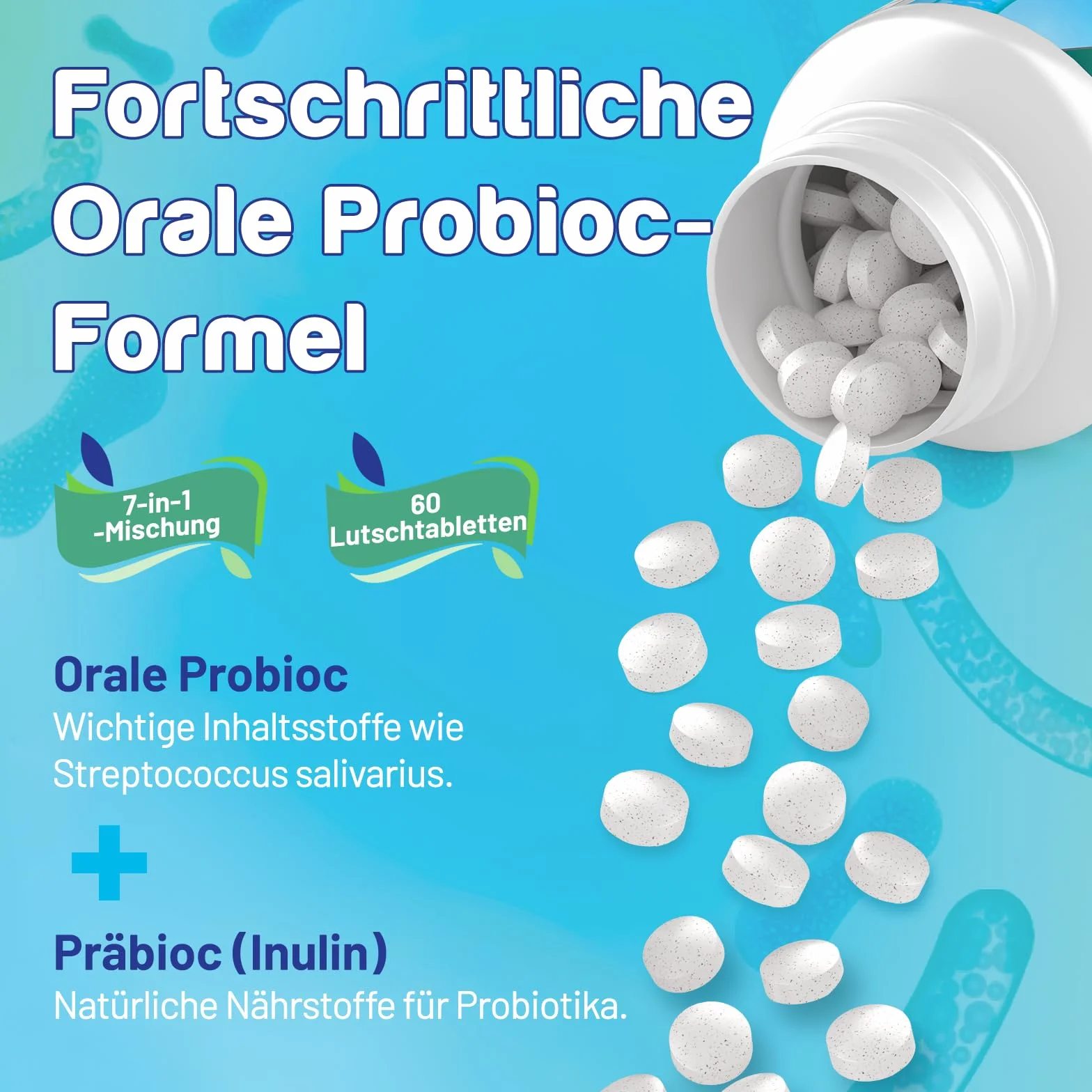 Probiotyk Doustny 11 Miliardów CFU BLIS K12 M18 Pastylki 7 w 1 Bez Cukru Naturalny Smak Mięty 60 Count Pack of 2