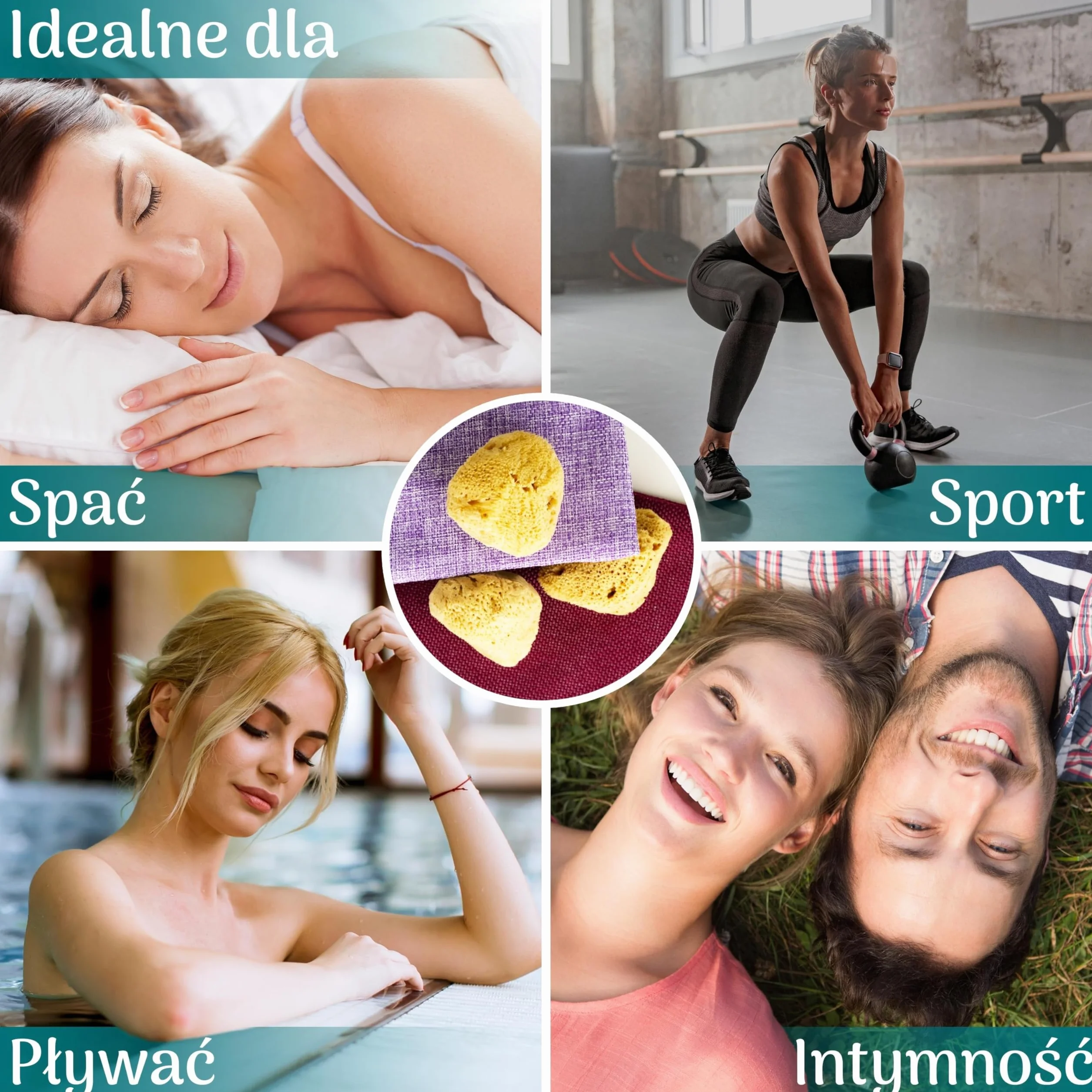 tom&pat® Naturalna gąbka menstruacyjna • alternatywa dla tamponów • wielokrotnego użytku zmywalna • Dermatest doskonały • pojemnik podróżny • jakość premium Grecja (Roz. M, 5 x 5-7 cm)