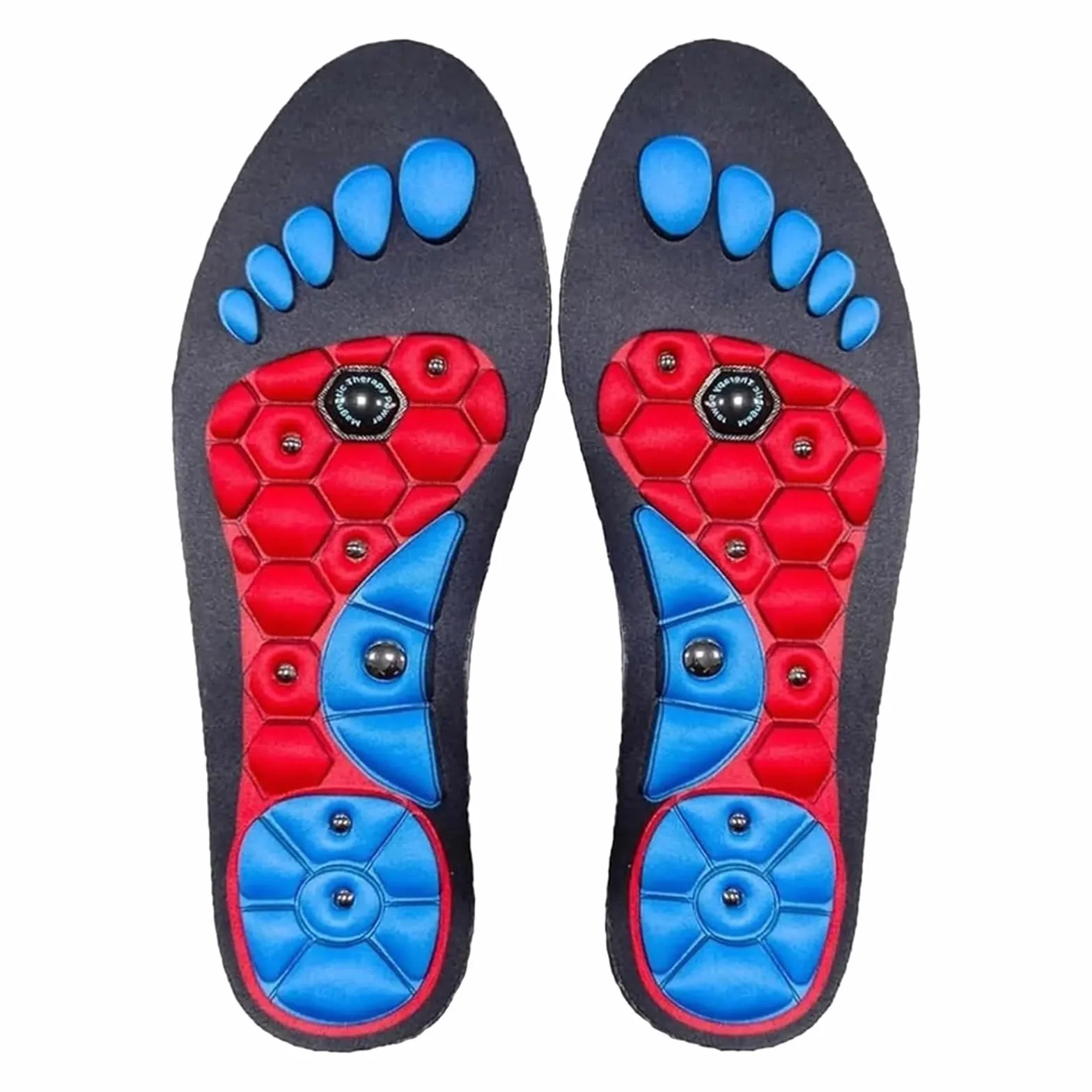 Magnetyczna wkładka do akupresury, sportowe, do masażu akupunktowego, refleksologia, ochraniacze na buty, odchudzanie, przeciw zmęczeniu, czarno-czerwone, M (40-43)