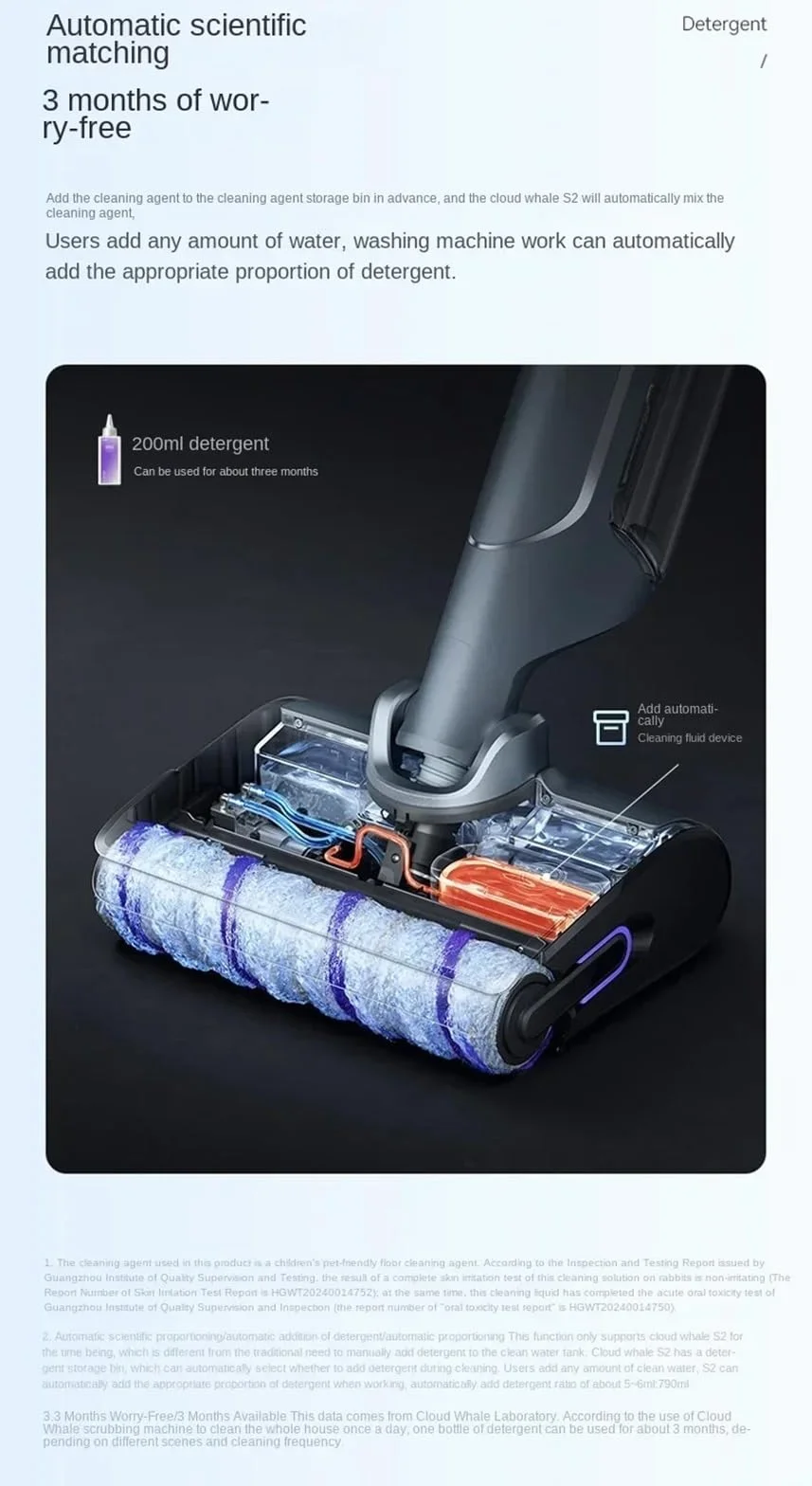 Płyn do mycia podłóg 200 ml. Kompatybilny z odkurzaczami Narwal, modelami S2 Island/F1/S1Max Ultra/S10/S20 Pro(2pcs)