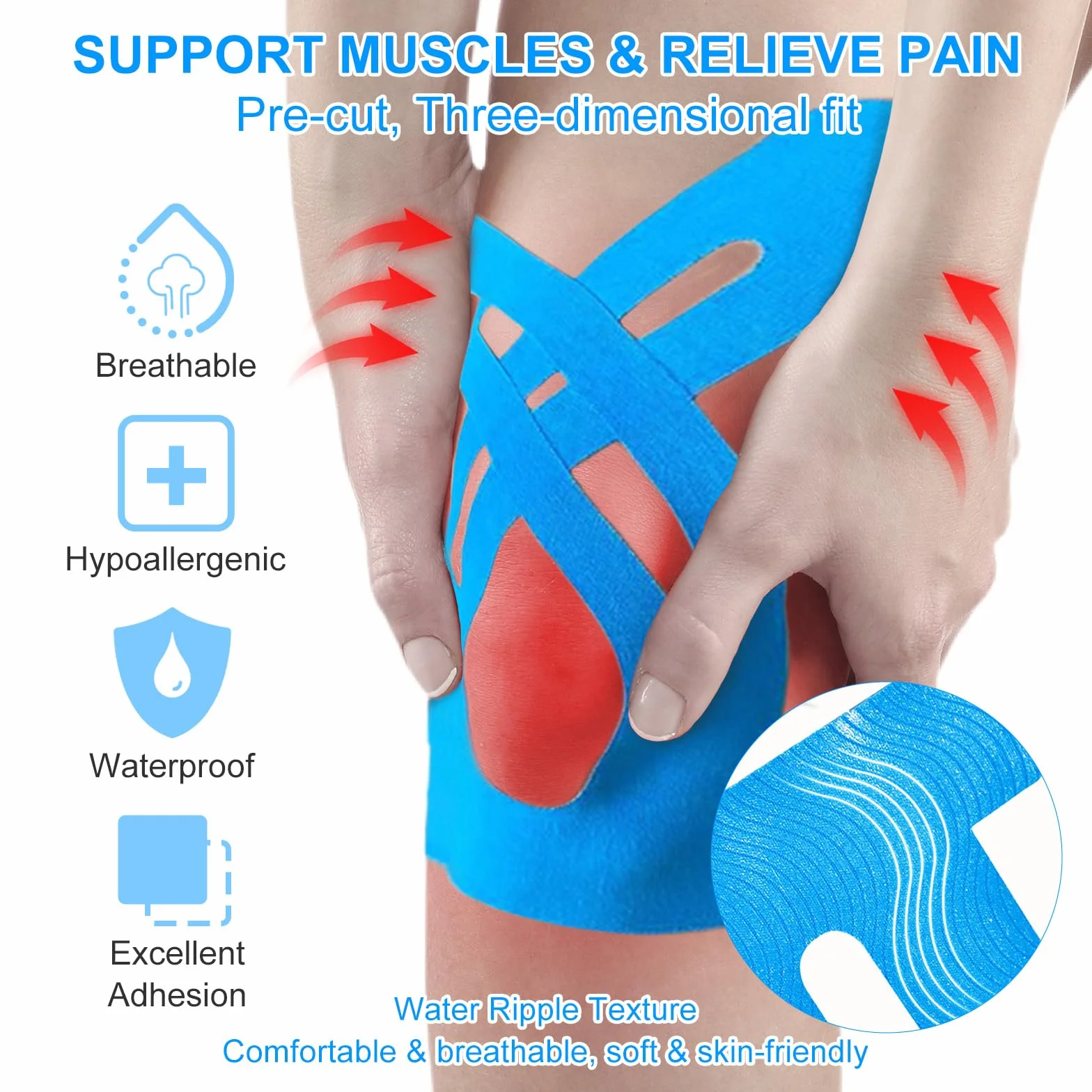 Flintronic 12 sztuk taśmy sportowej Kinesio, wodoodporna taśma kinezjologiczna Precut
