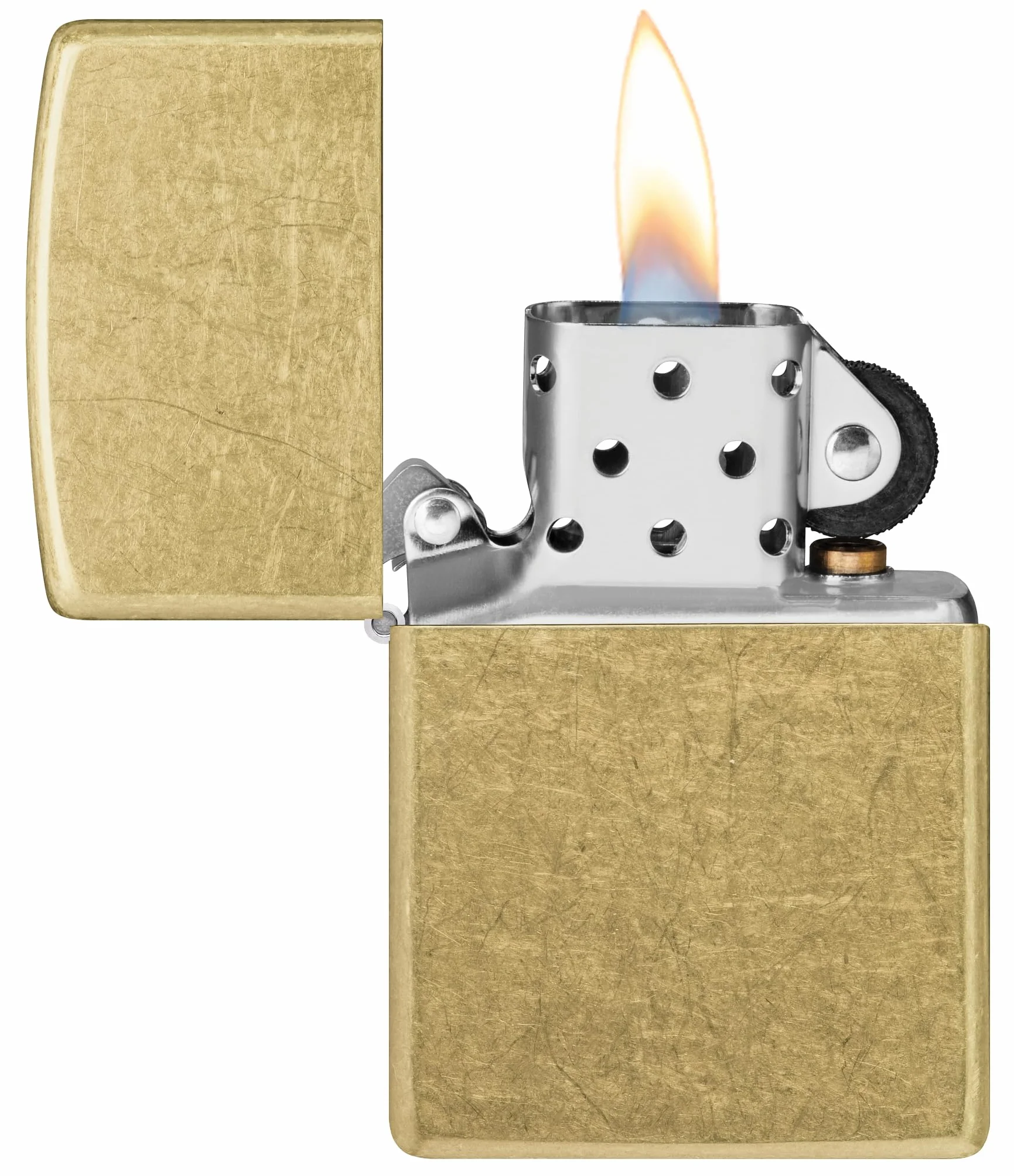 Zippo Street Brass Zapalniczka Sztormowa, Mosiądz, Wiatroodporna, Wielokrotnego Użytku, Wyprodukowana w USA